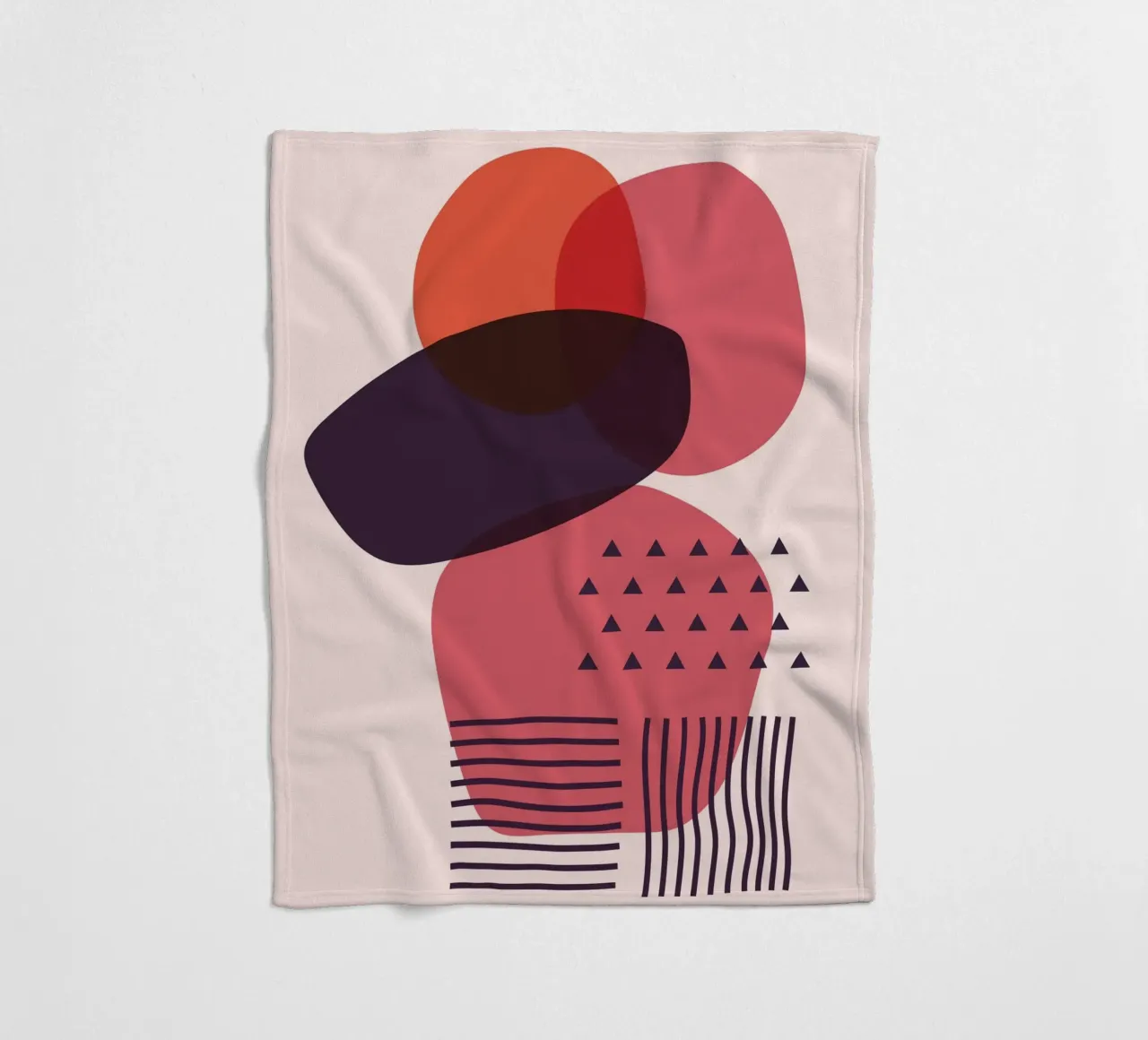 "Abstract forms - modern art fleece blanket by Whole©