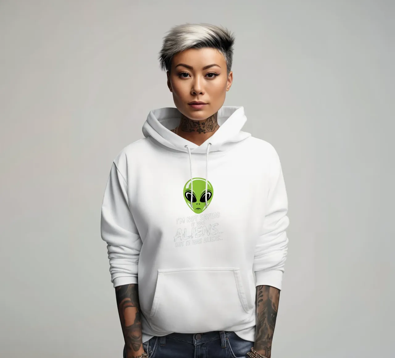 I'm not saying it was aliens... but it was aliens… felpa con cappuccio da edsonramosart