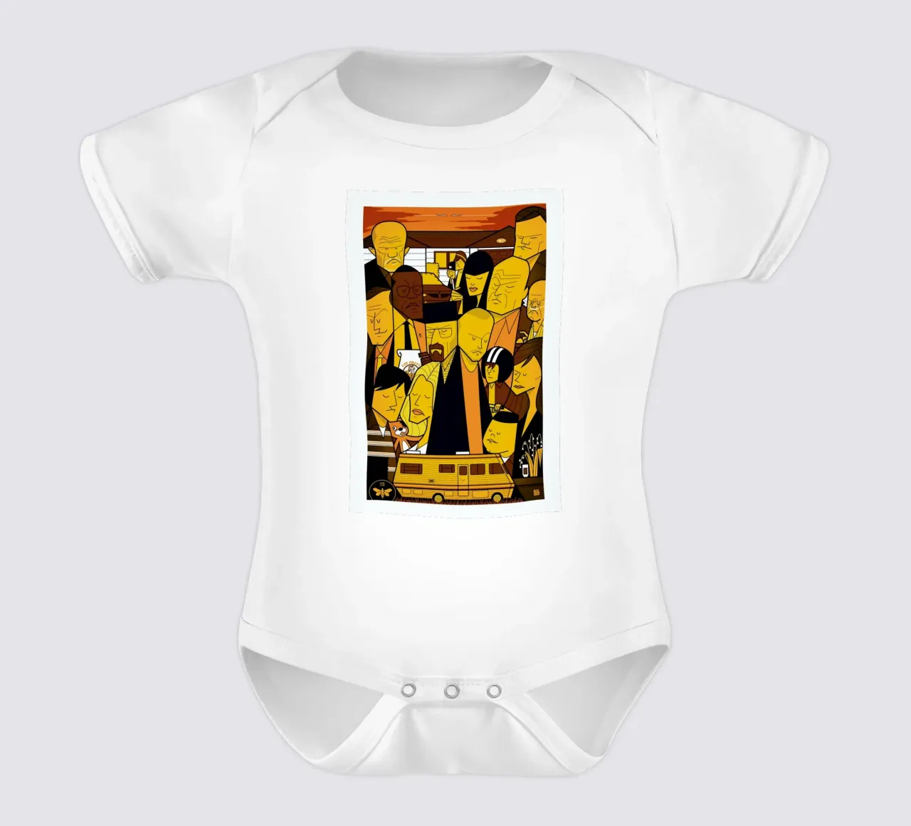 I'm the one who knocks - yellow version body neonato maniche corte da Ale Giorgini