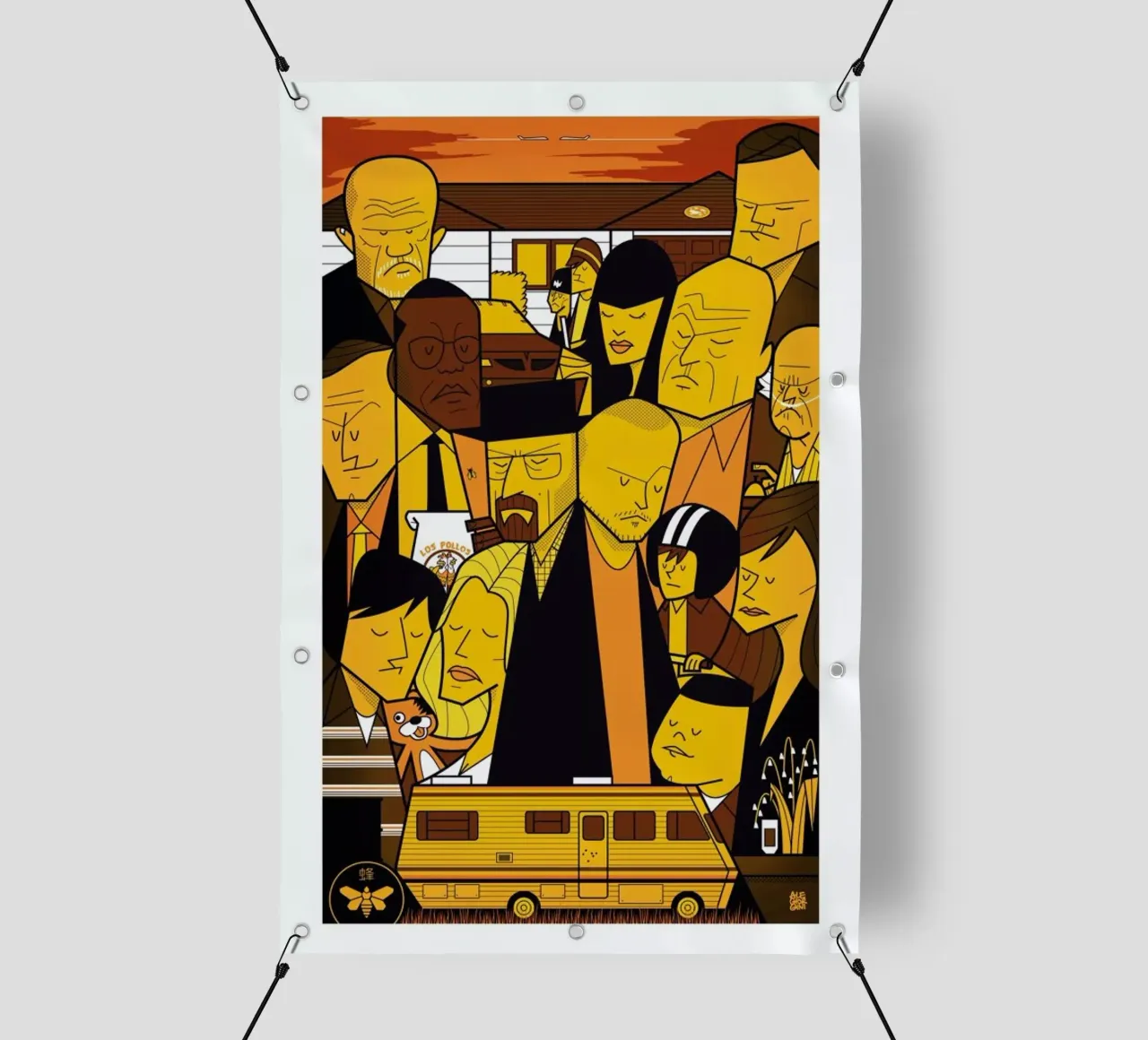 I'm the one who knocks - yellow version telo in pvc da Ale Giorgini