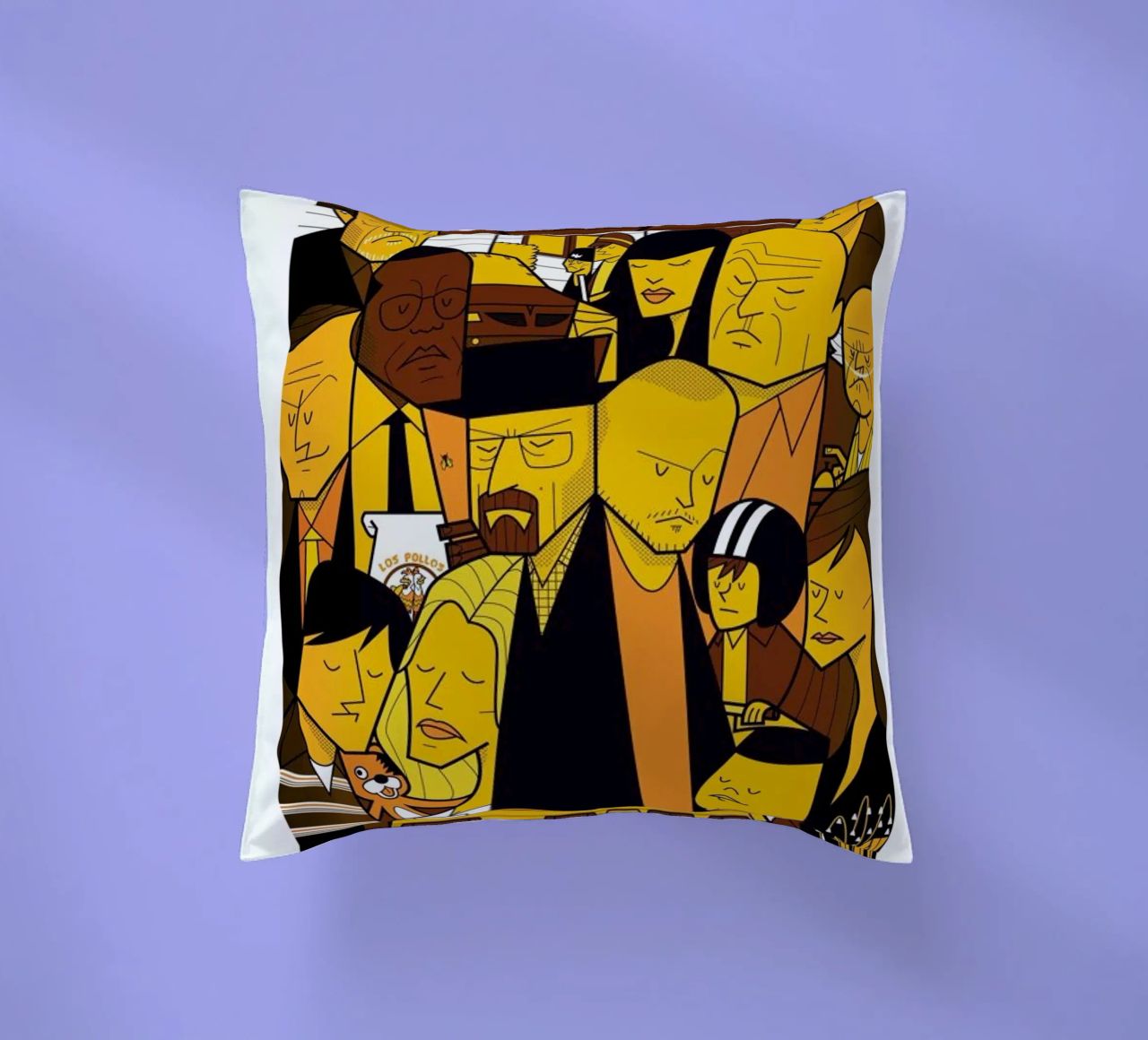 I'm the one who knocks - yellow version decorative cushion by Ale Giorgini