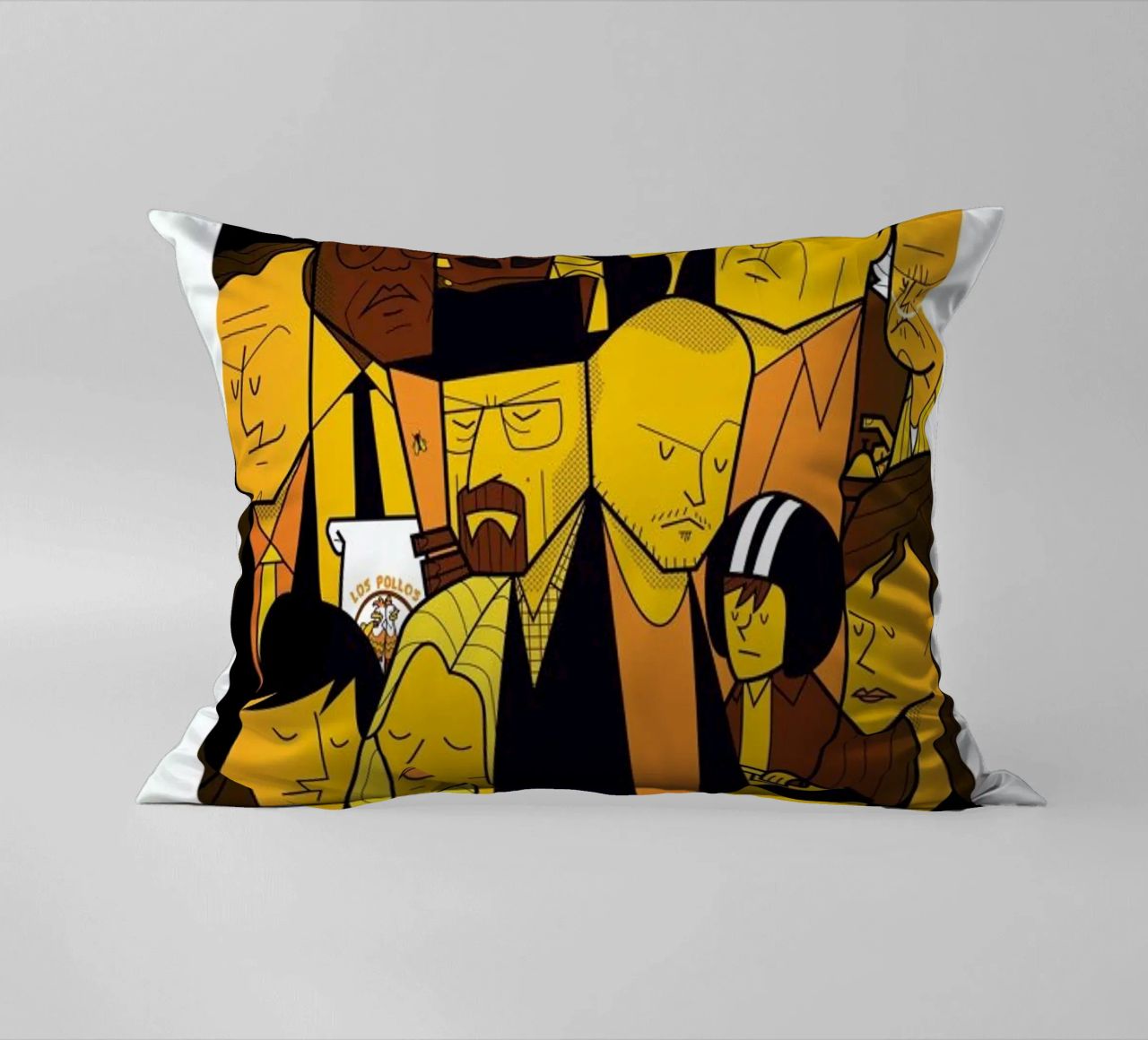 I'm the one who knocks - yellow version decorative cushion by Ale Giorgini