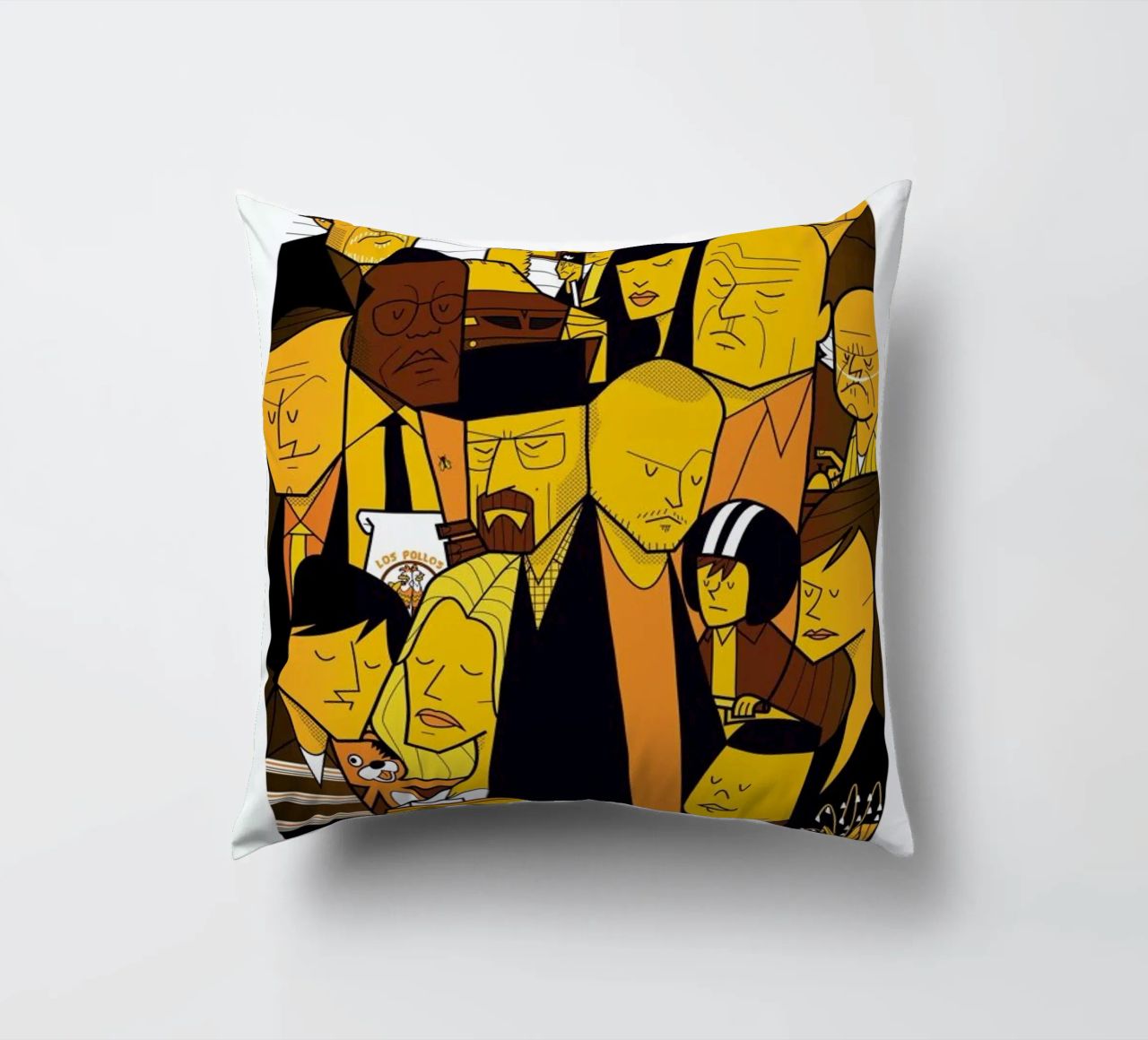 I'm the one who knocks - yellow version decorative cushion by Ale Giorgini