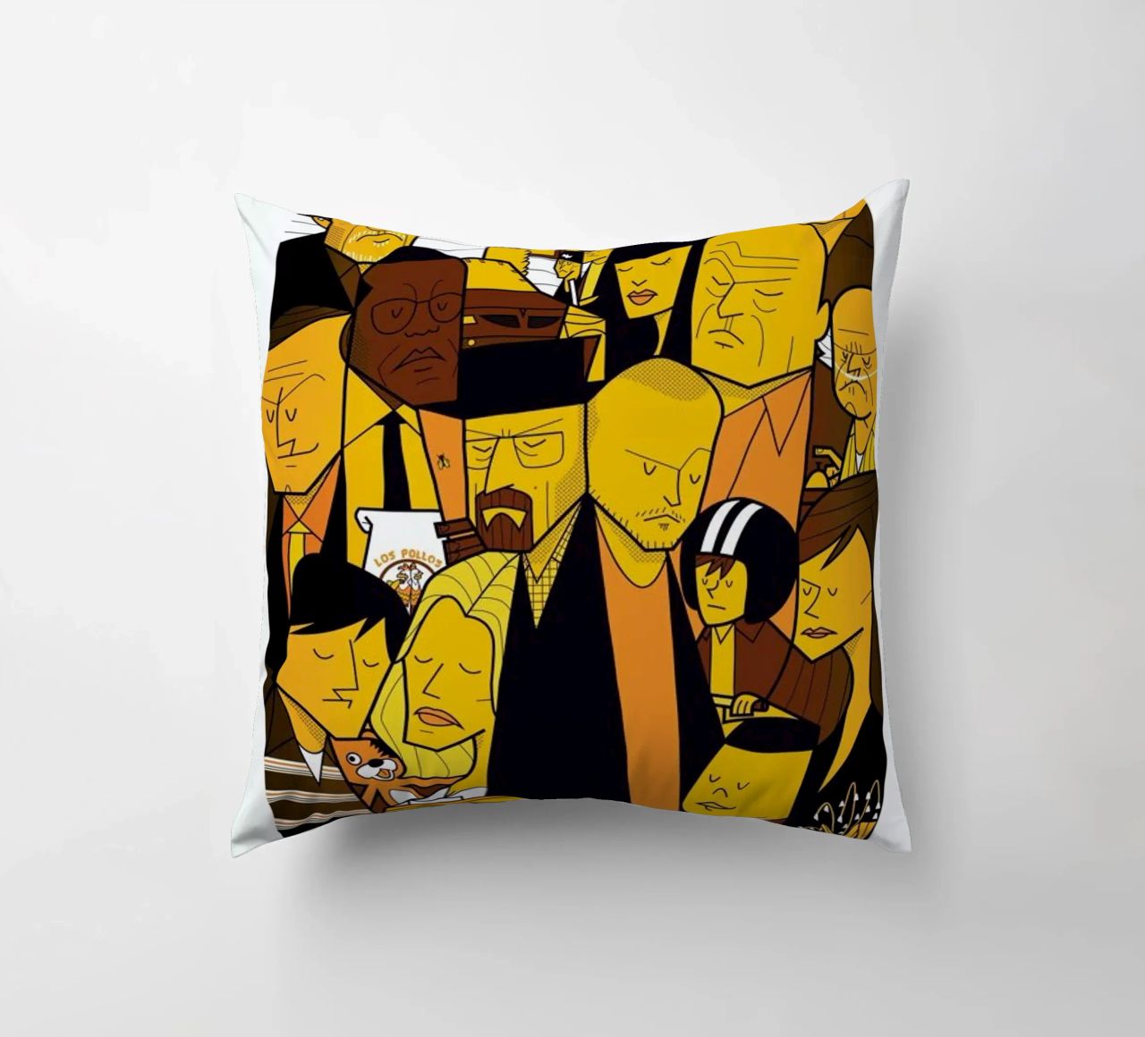 I'm the one who knocks - yellow version decorative cushion by Ale Giorgini