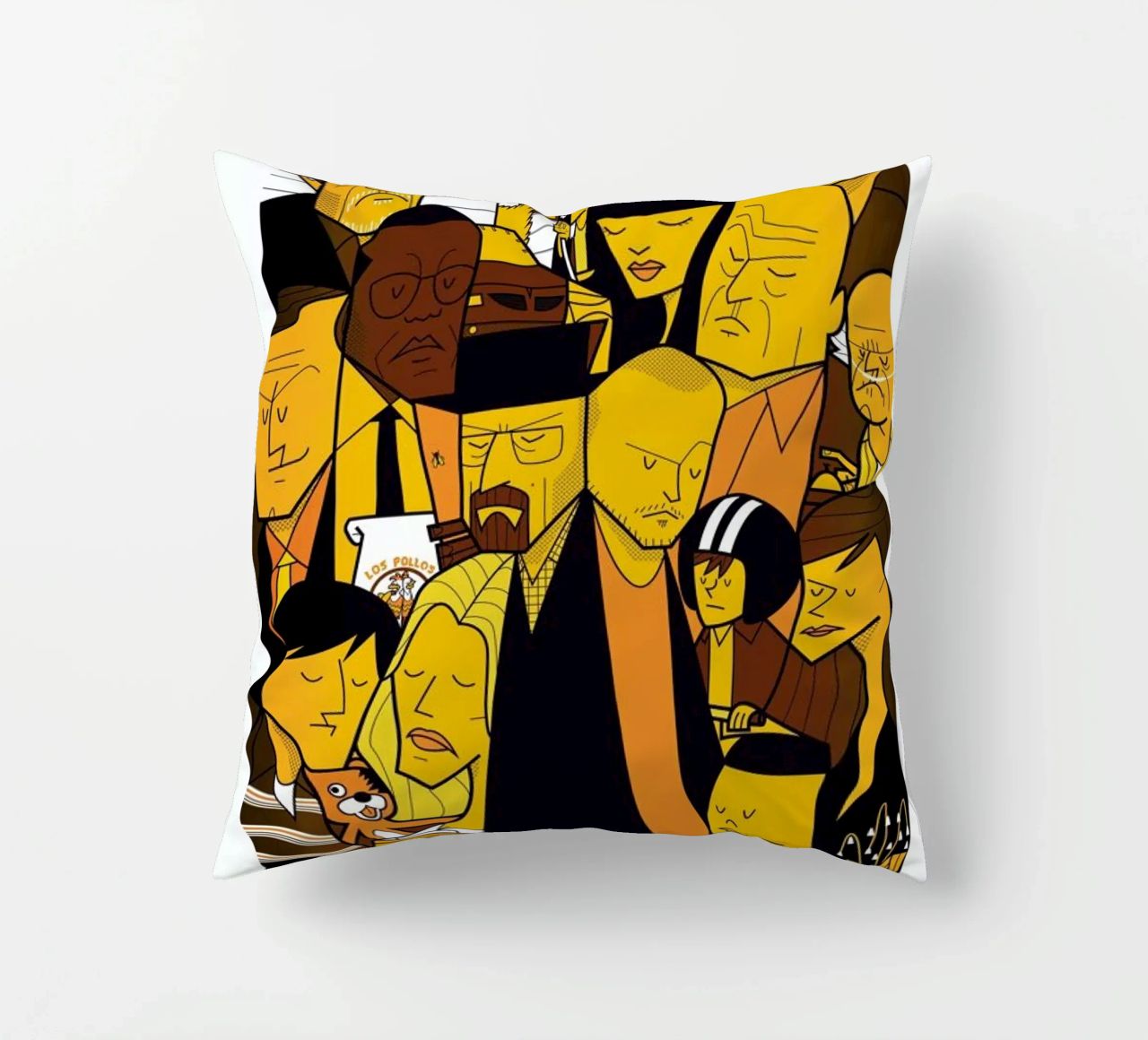 I'm the one who knocks - yellow version decorative cushion by Ale Giorgini