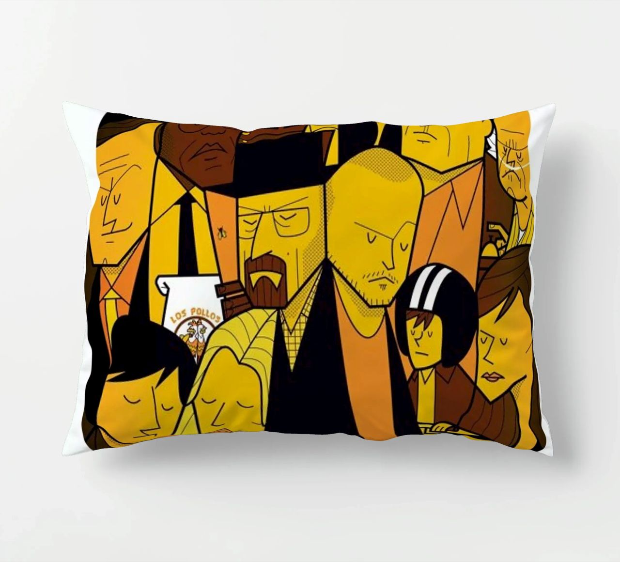 I'm the one who knocks - yellow version decorative cushion by Ale Giorgini