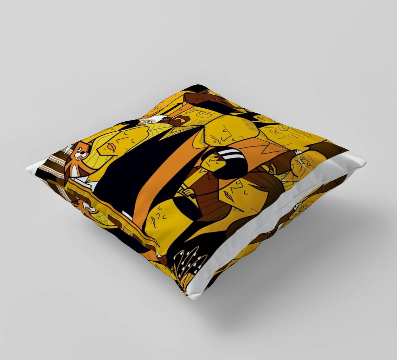 I'm the one who knocks - yellow version decorative cushion by Ale Giorgini