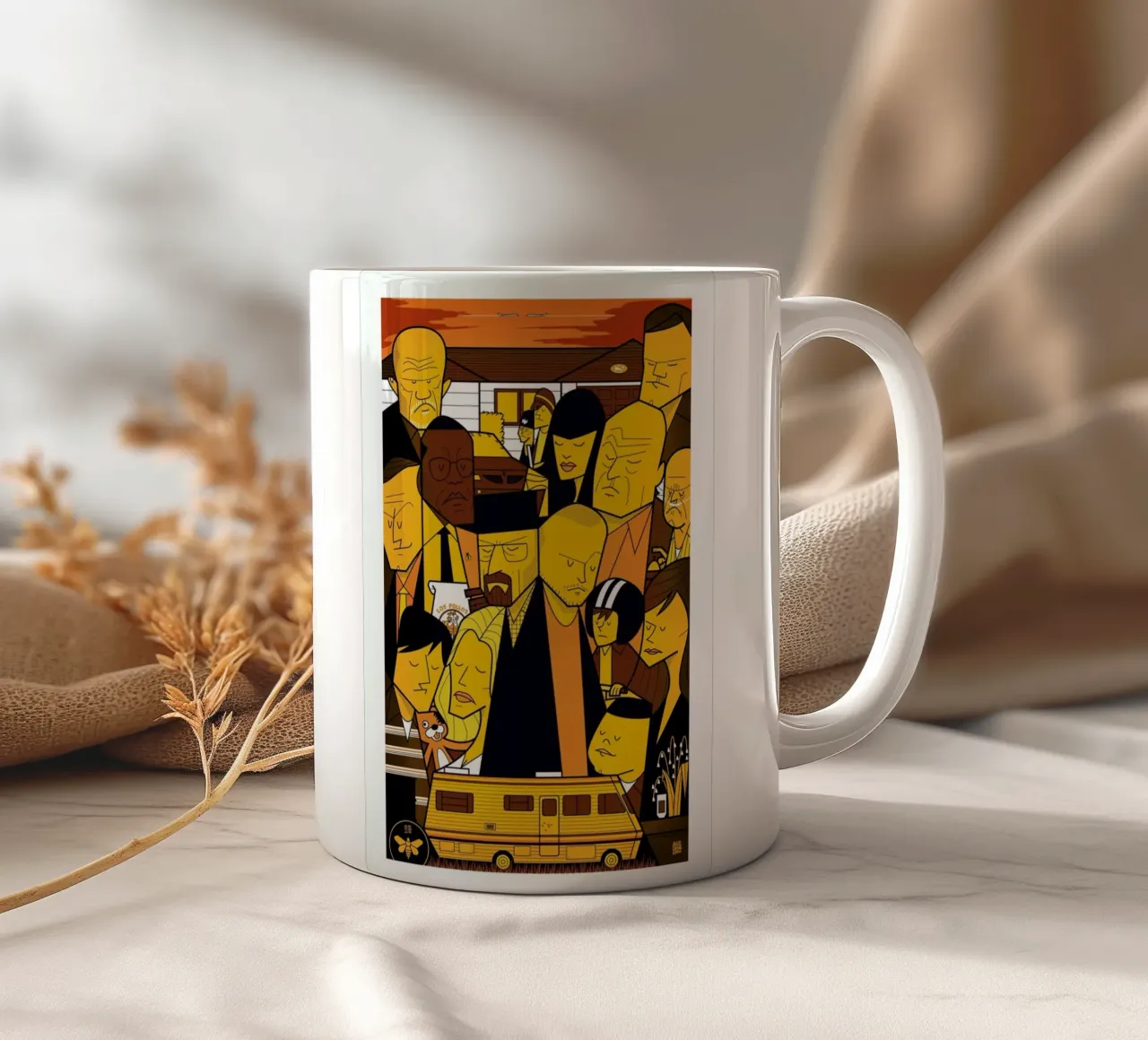 I'm the one who knocks - yellow version Keramik Tasse von Ale Giorgini