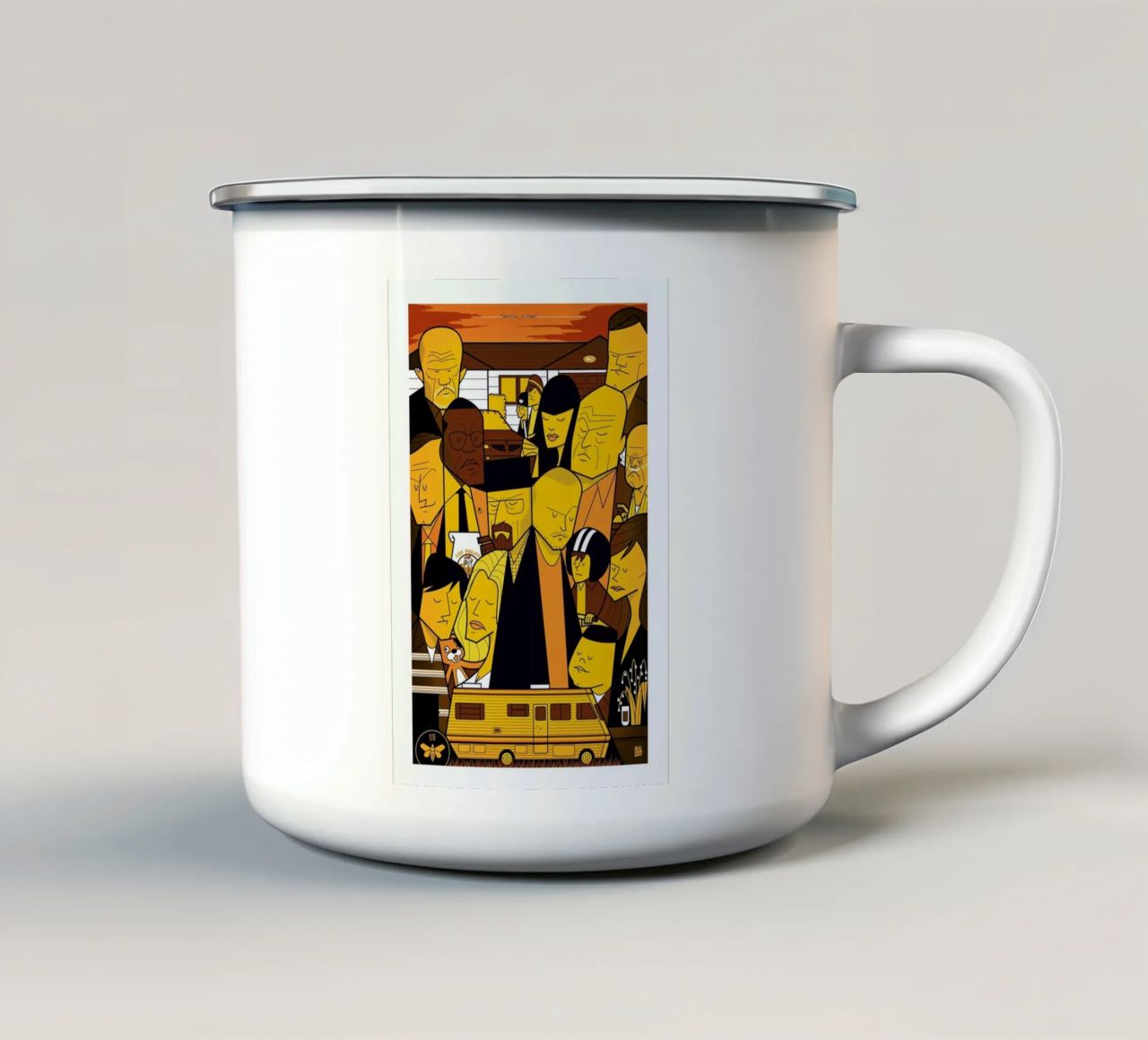 I'm the one who knocks - yellow version mug en émail de Ale Giorgini