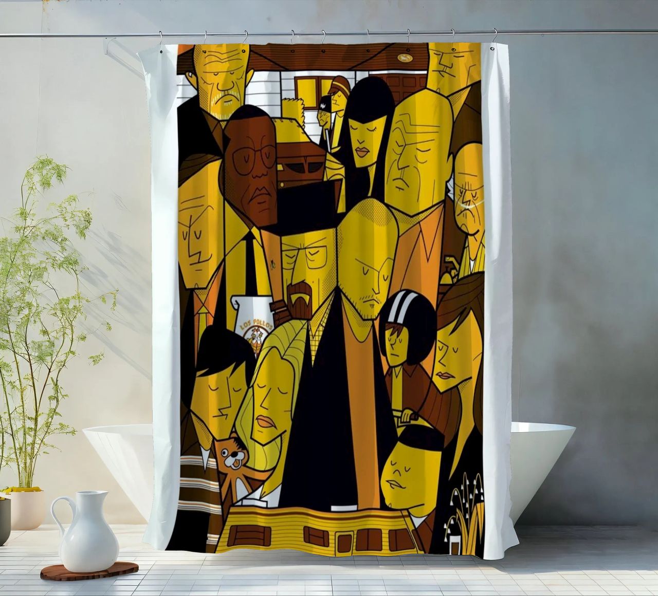 I'm the one who knocks - yellow version Duschvorhang von Ale Giorgini