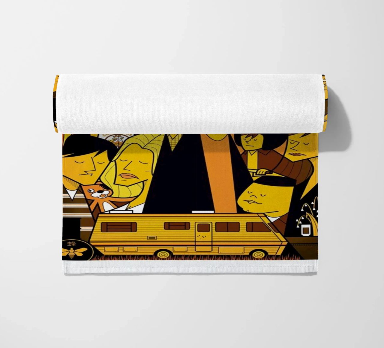 I'm the one who knocks - yellow version beach towel by Ale Giorgini