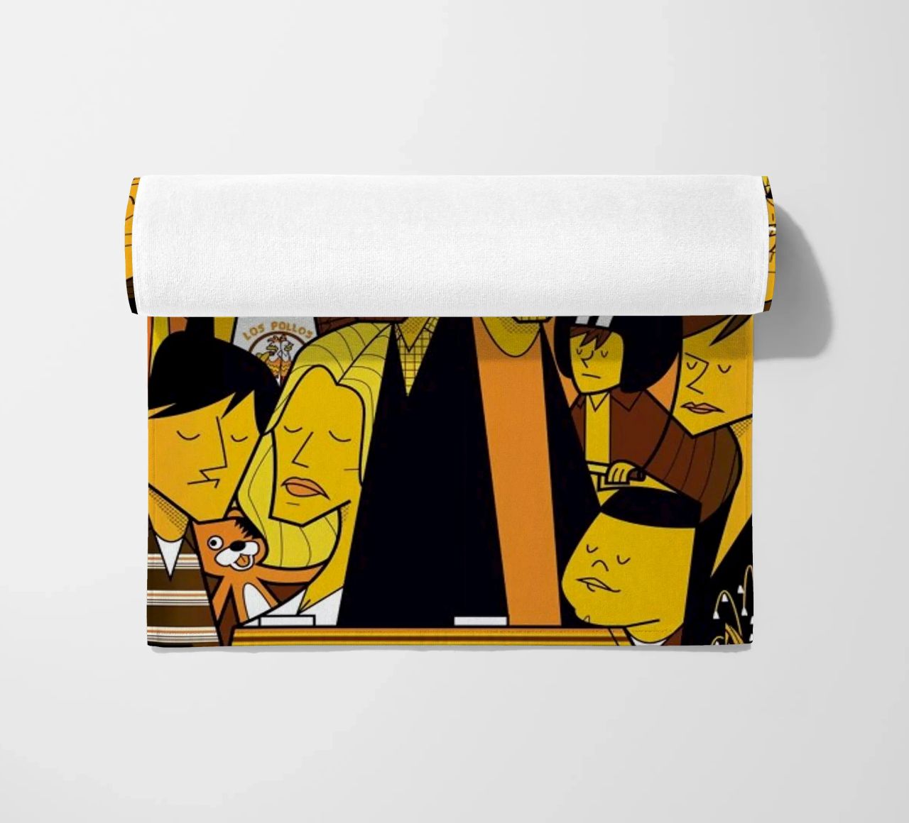 I'm the one who knocks - yellow version beach towel by Ale Giorgini