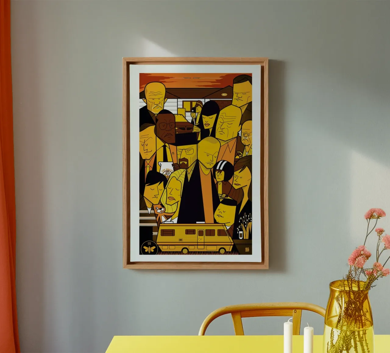 I'm the one who knocks - yellow version Leinwand von Ale Giorgini