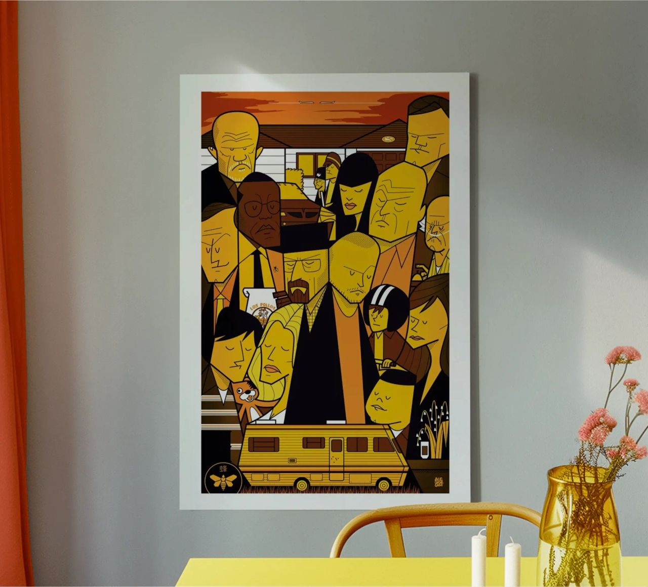 I'm the one who knocks - yellow version canvas by Ale Giorgini