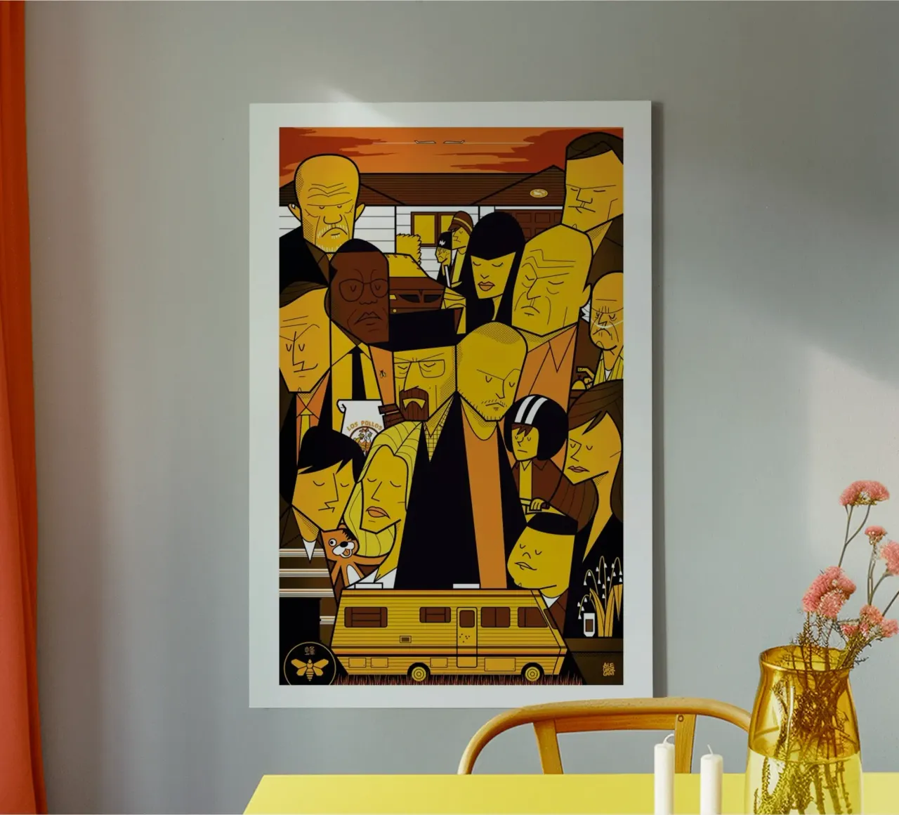 I'm the one who knocks - yellow version Leinwand von Ale Giorgini