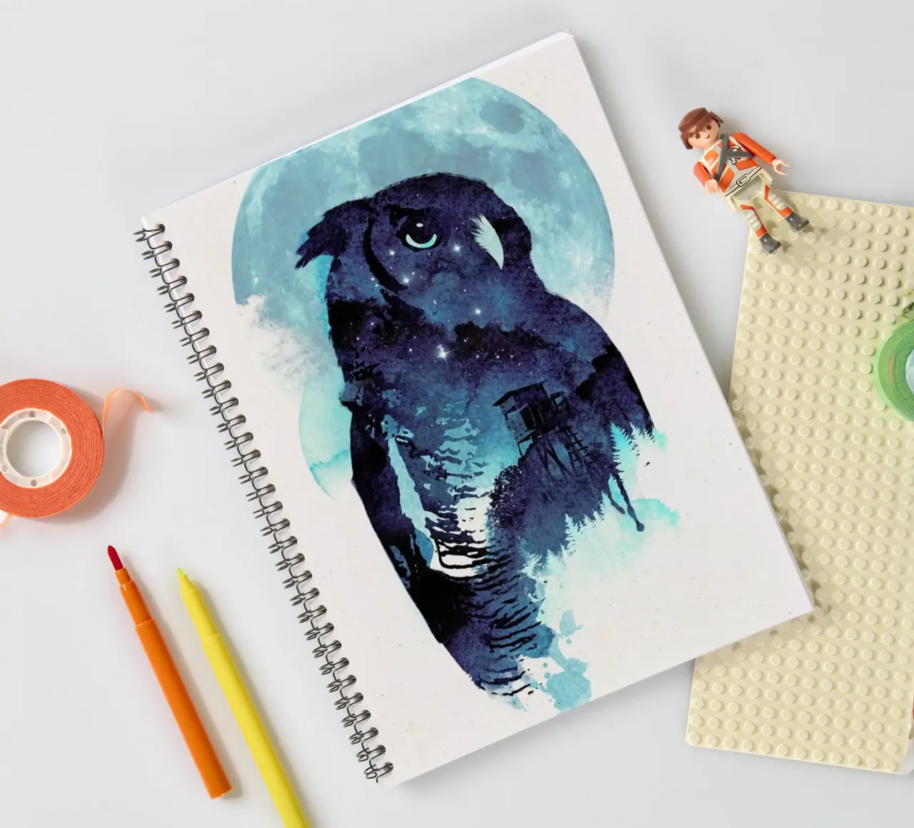 Midnight owl spiral notebook by Róbert Farkas
