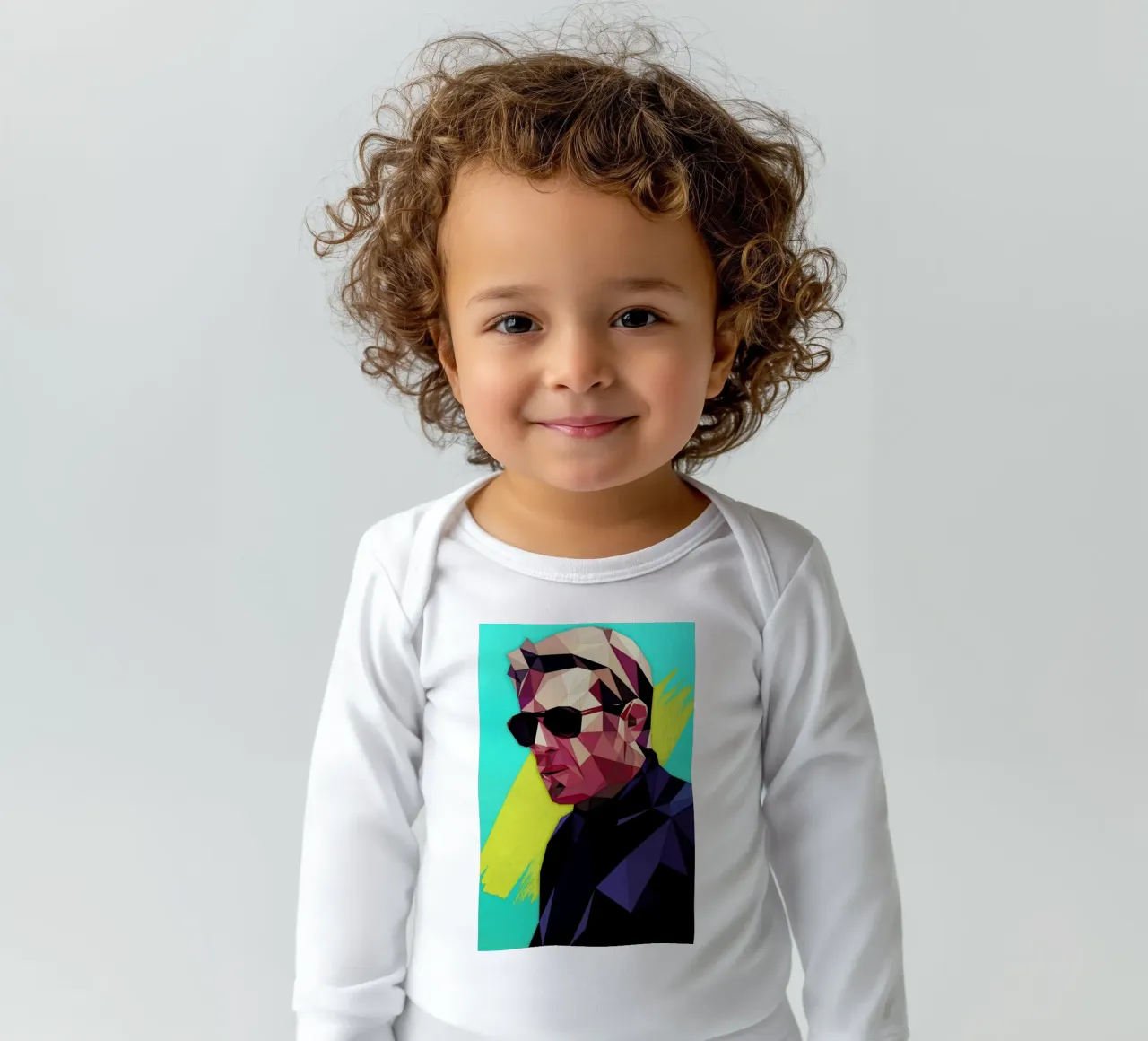 King Of Cool long-sleeve baby romper by Mayka ienova