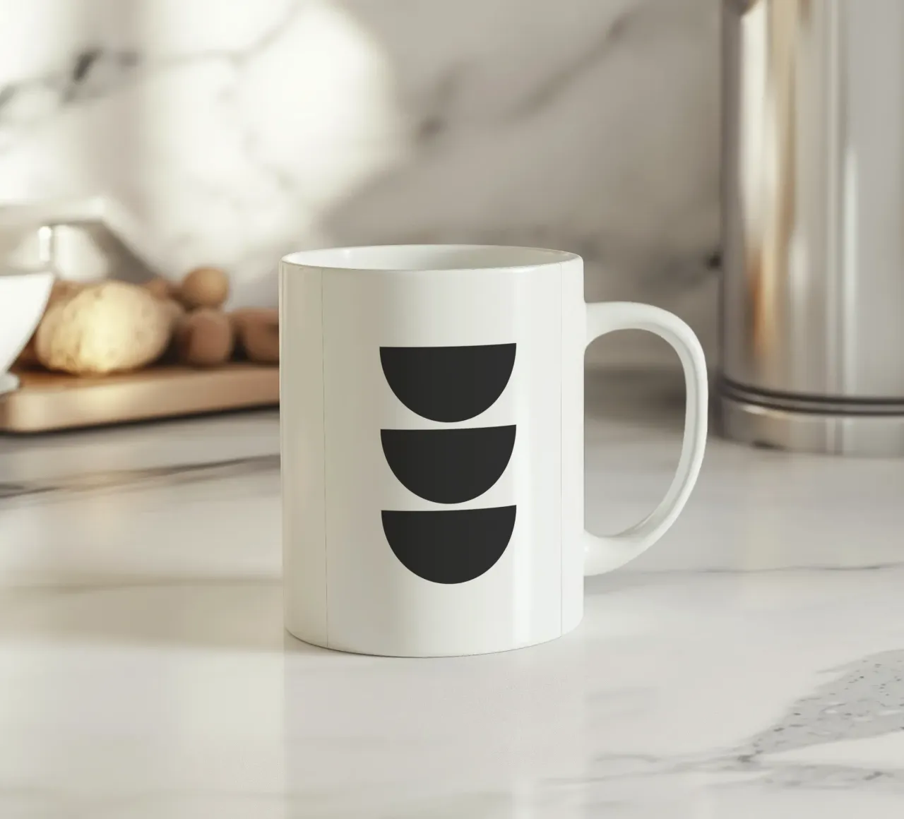 Three black semicircles tazza in ceramica da LisaArtes