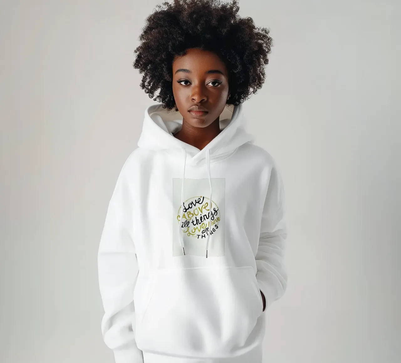 Love Above All Things felpa con cappuccio da Pom Graphic Design