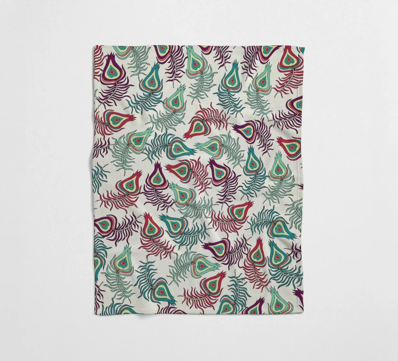 Peacock Feathers coperta in pile da Pom Graphic Design