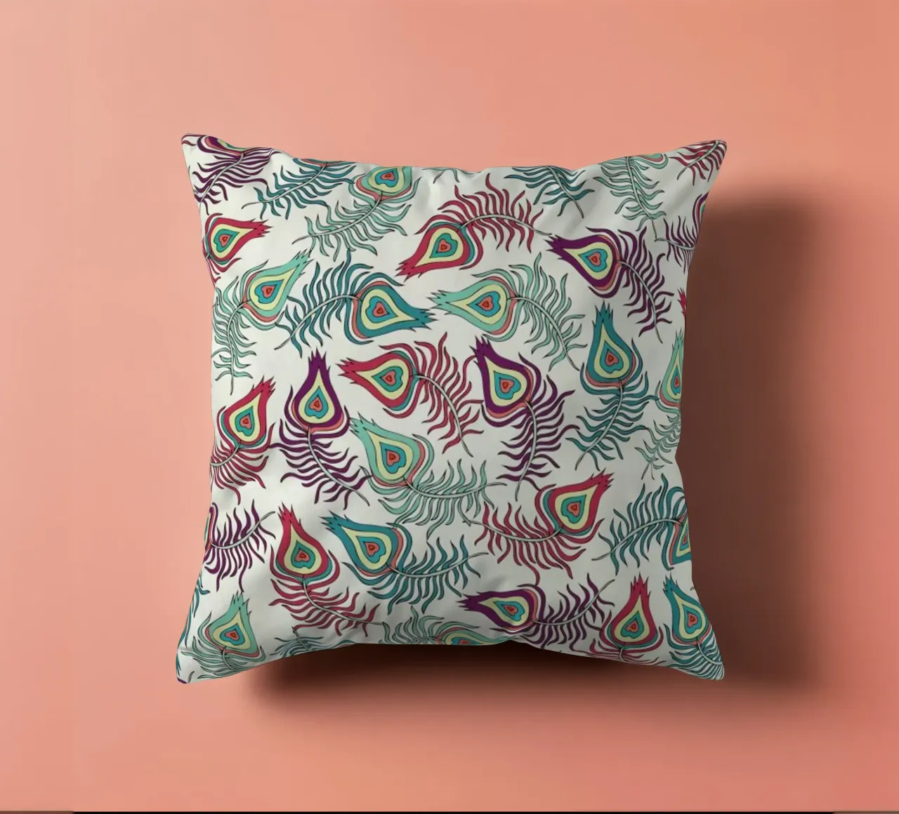 Peacock Feathers cuscino da Pom Graphic Design