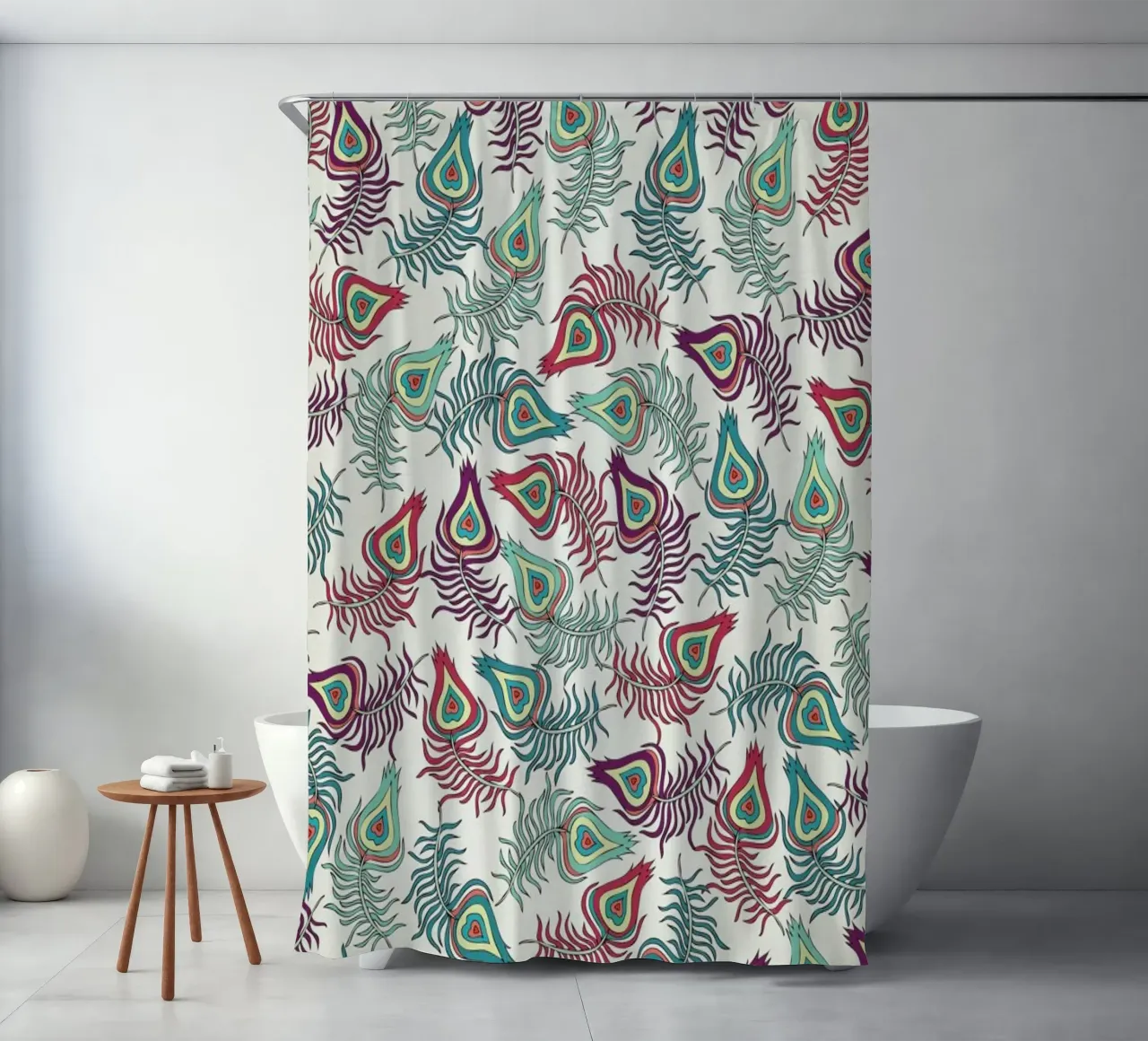 Peacock Feathers tenda da doccia da Pom Graphic Design
