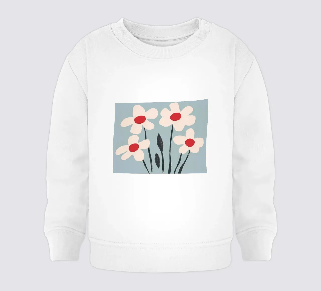Fiori bianchi e blu felpa neonato da IamHomeStudio