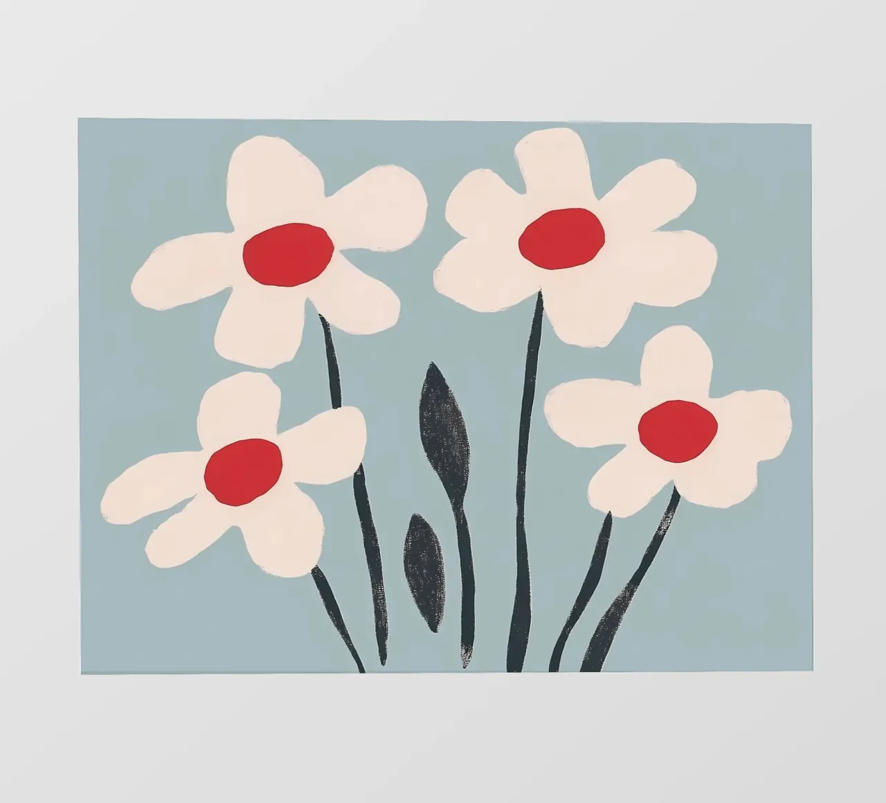 Fiori bianchi e blu telo in pvc da IamHomeStudio