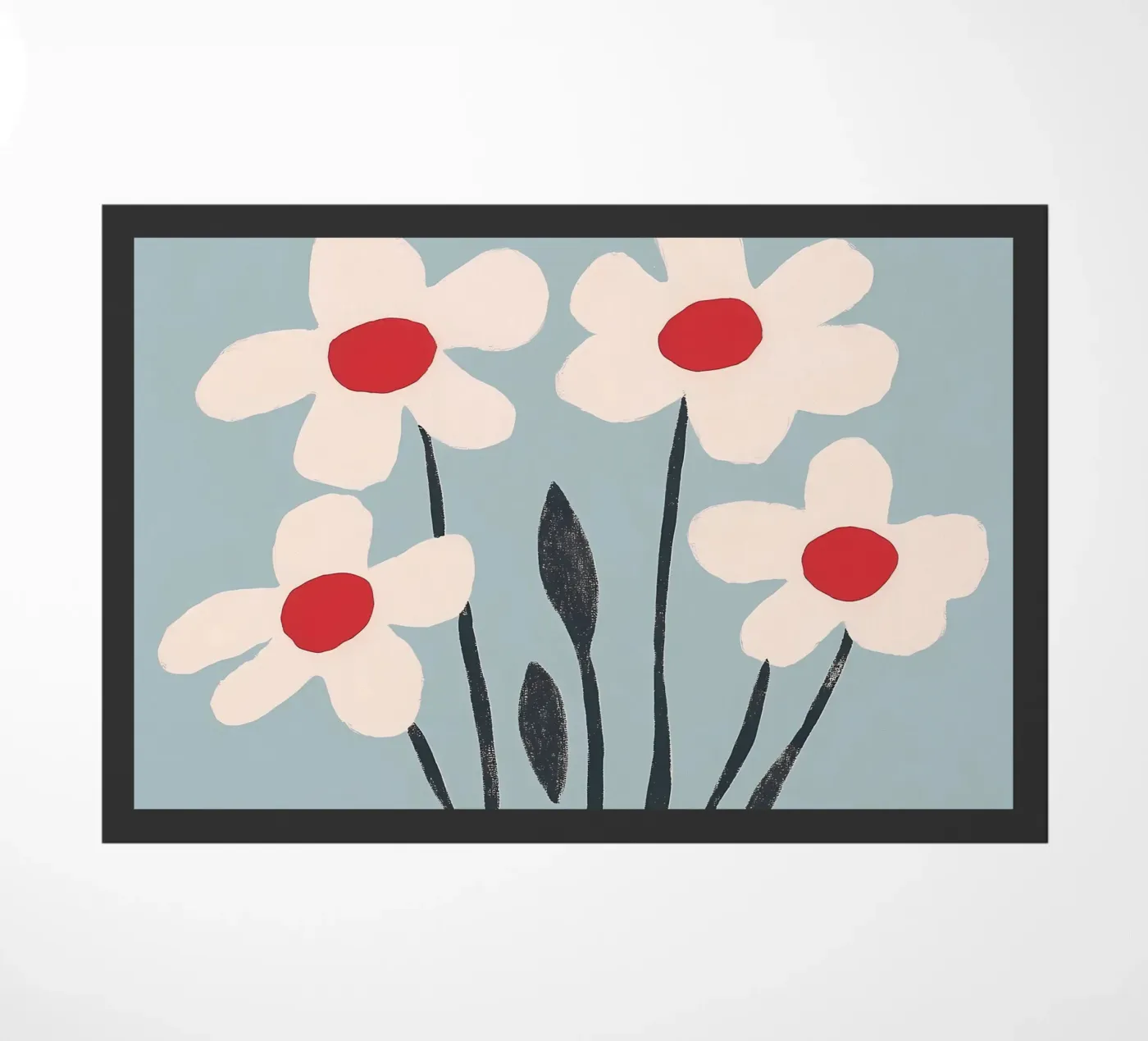 Fiori bianchi e blu zerbino da IamHomeStudio