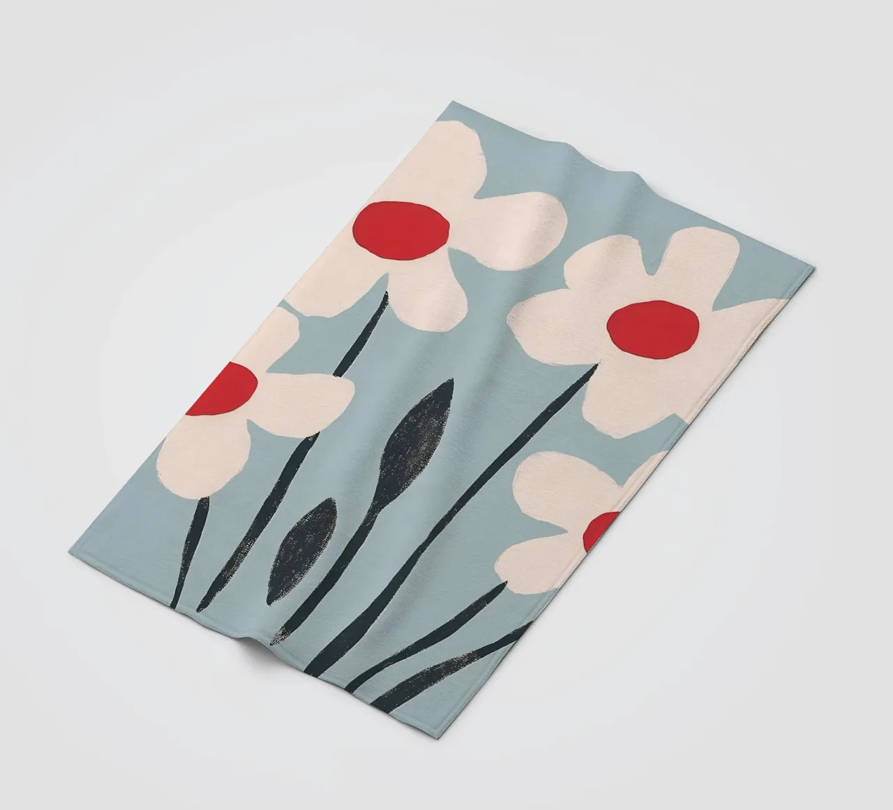 Fiori bianchi e blu coperta in pile da IamHomeStudio