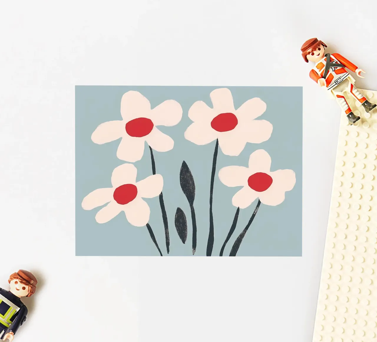 Flowers White and Blue sticker by IamHomeStudio