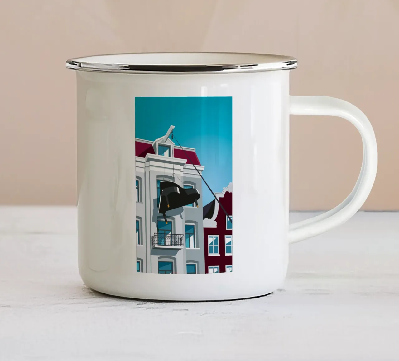 Moving to Amsterdam tazza in smalto da Remko Heemskerk