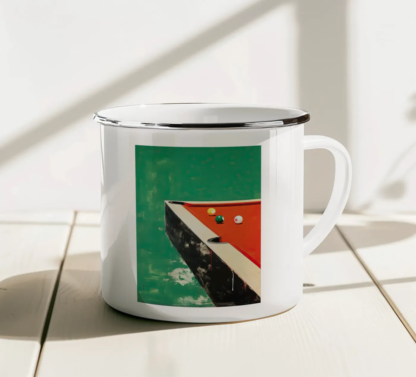 Pool Table enamel mug by DaarbyN