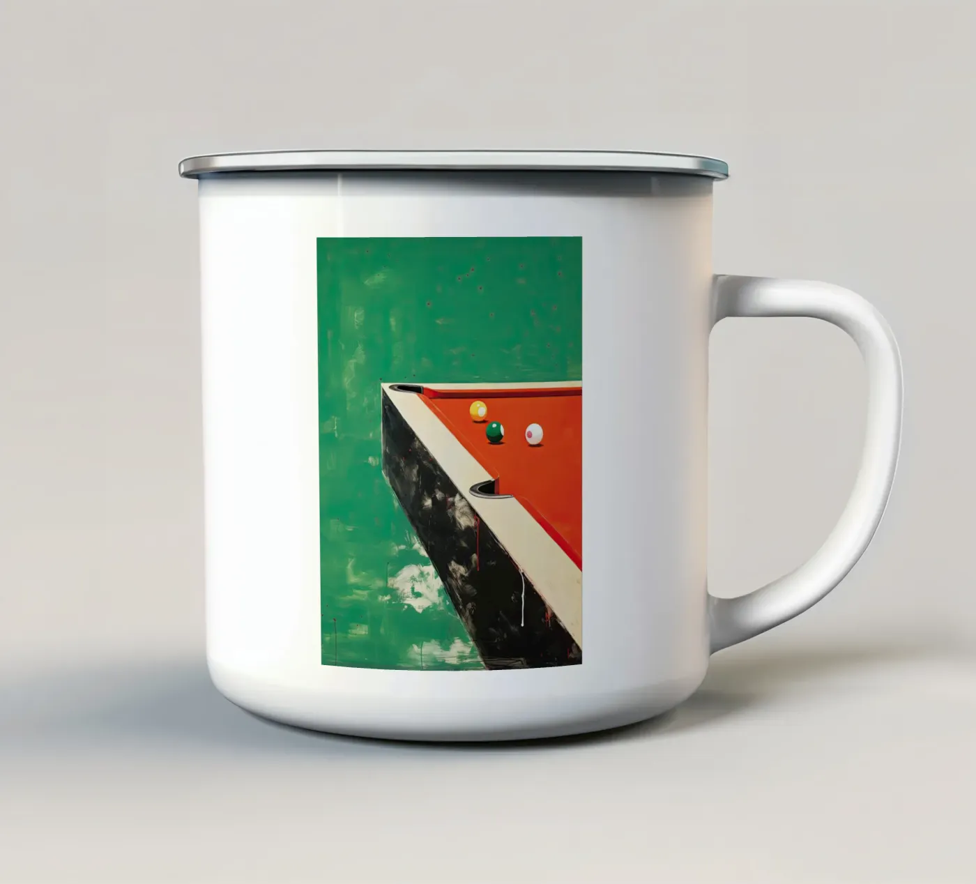 Pool Table enamel mug by DaarbyN