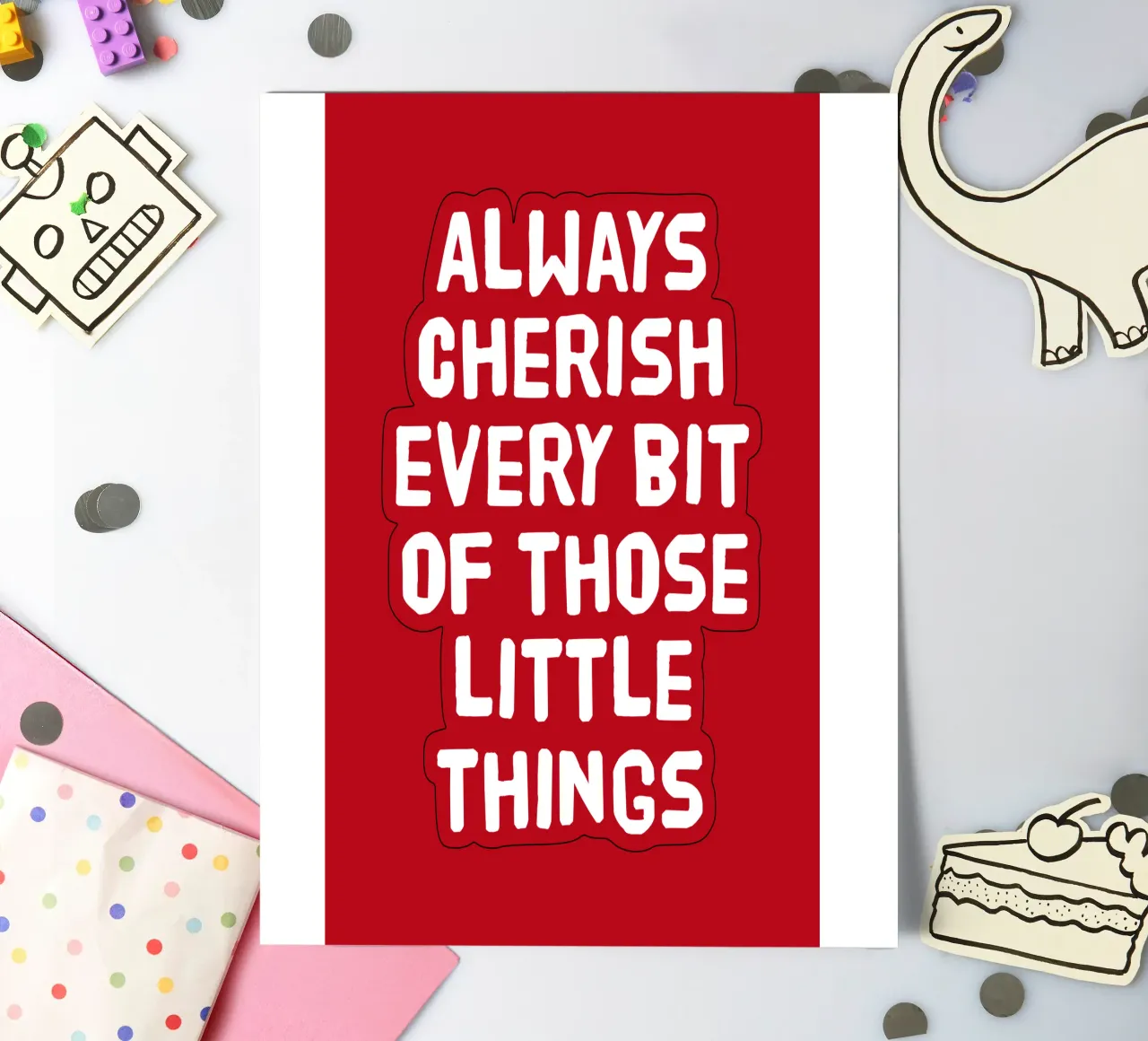 Always cherish every bit of those little things foglio adesivo da happieeagle