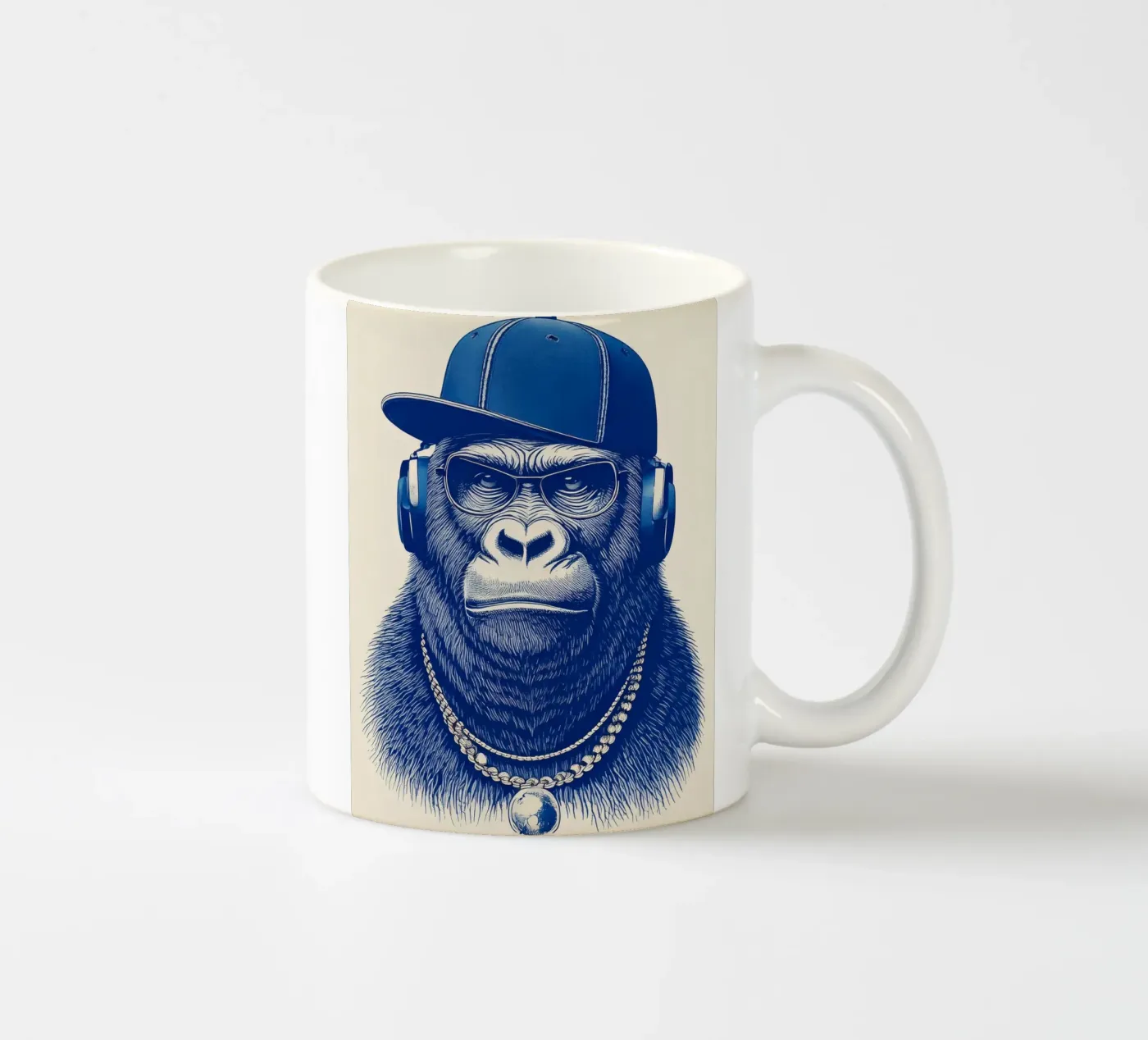 Blue Monkey ceramic mug by tylerstudio