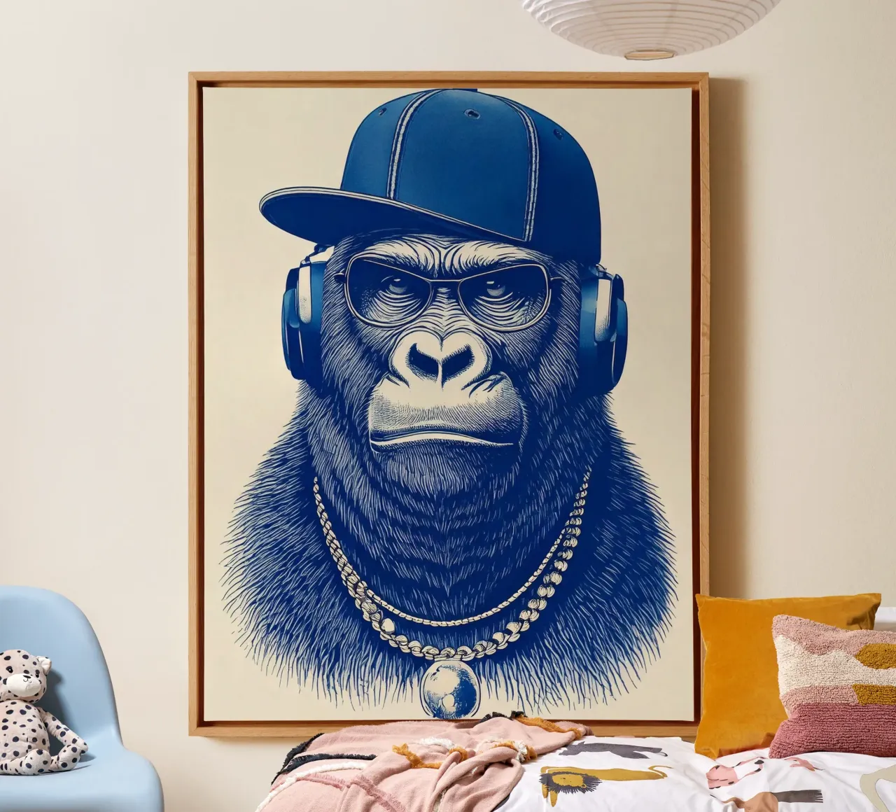 Blue Monkey tela con Cornice a cassetta da tylerstudio