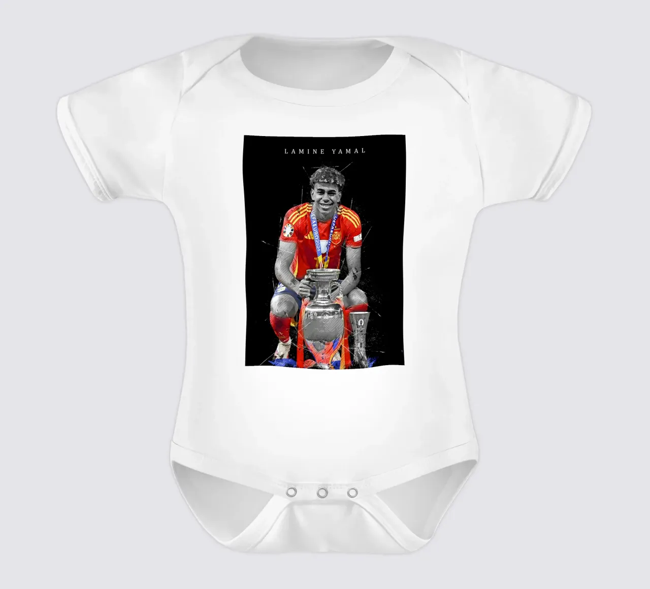 lamine yamal short-sleeve baby romper by tenten