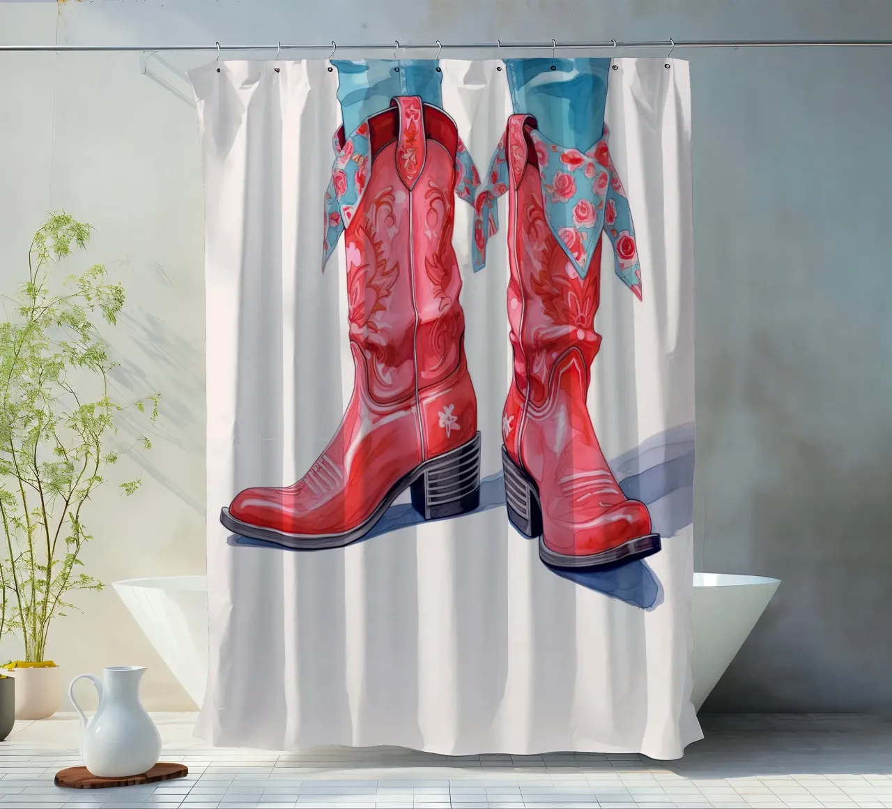 Western Boots shower curtain by DaarbyN