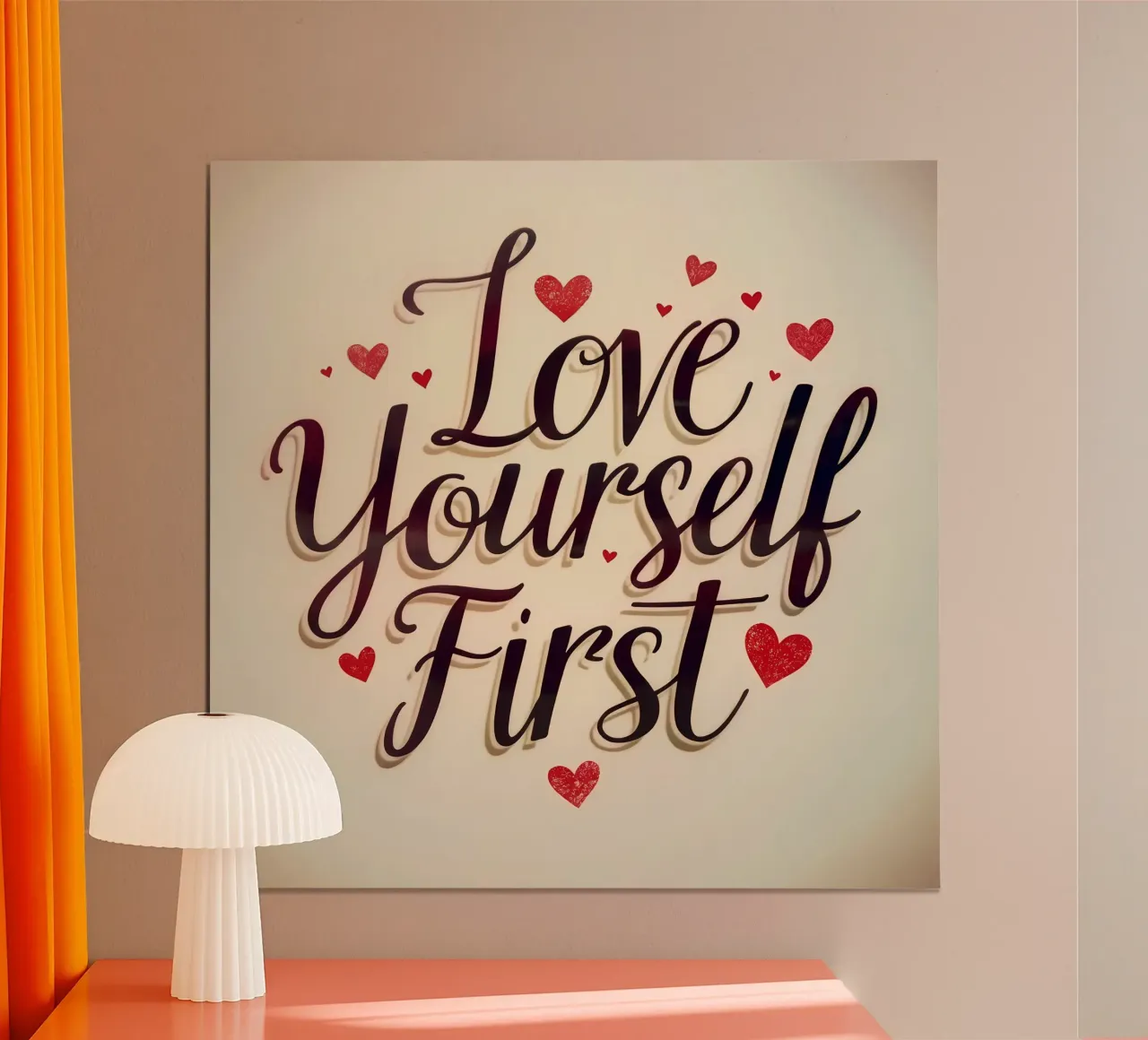 Amare prima di tutto se stessi poster con telaio in alluminio da inspirational quote