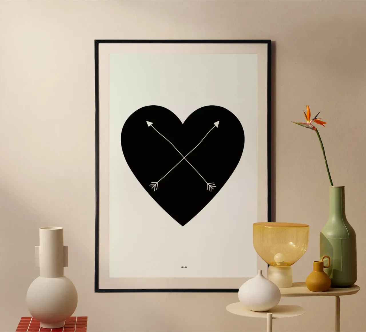Heart poster con telaio in plastica da Iglou