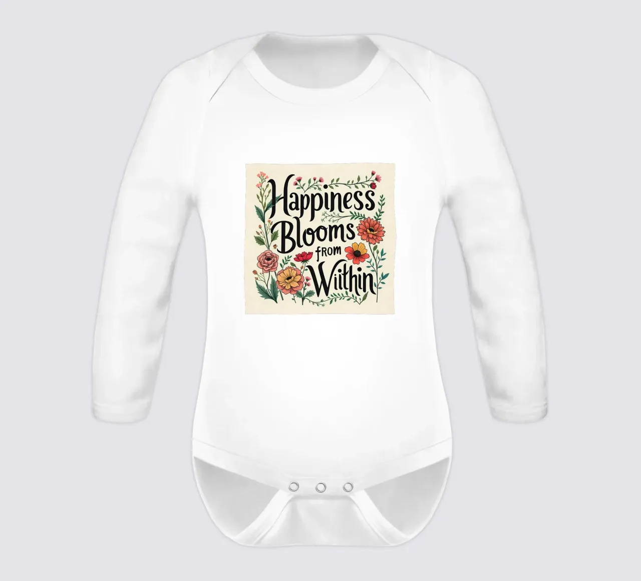 Das Glück blüht von innen Langarm Babybody von inspirational quote