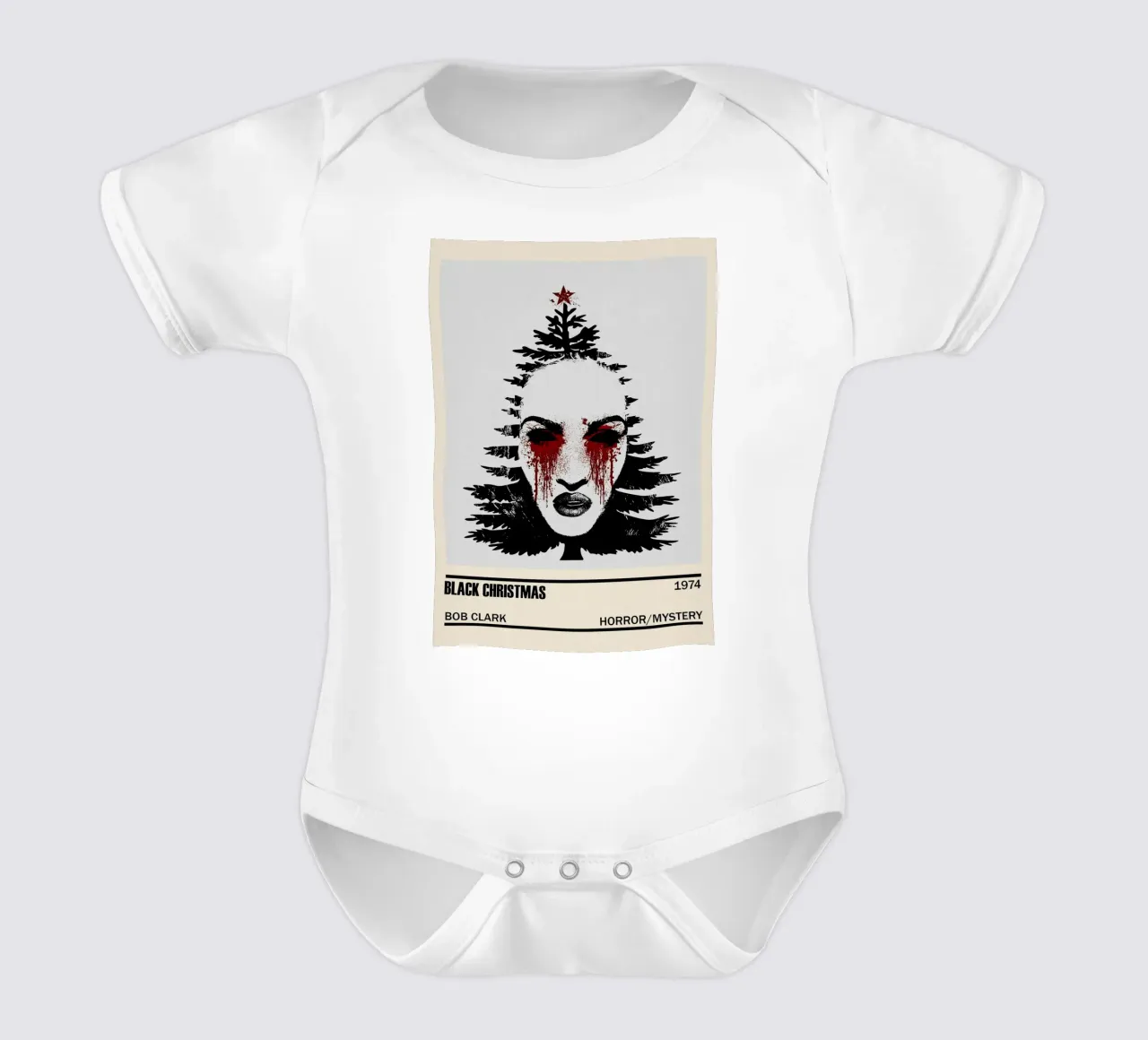 Black Christmas body neonato maniche corte da TheArtstudio