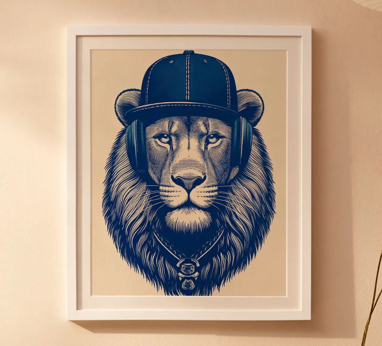 Blue Lion poster con telaio in legno da tylerstudio