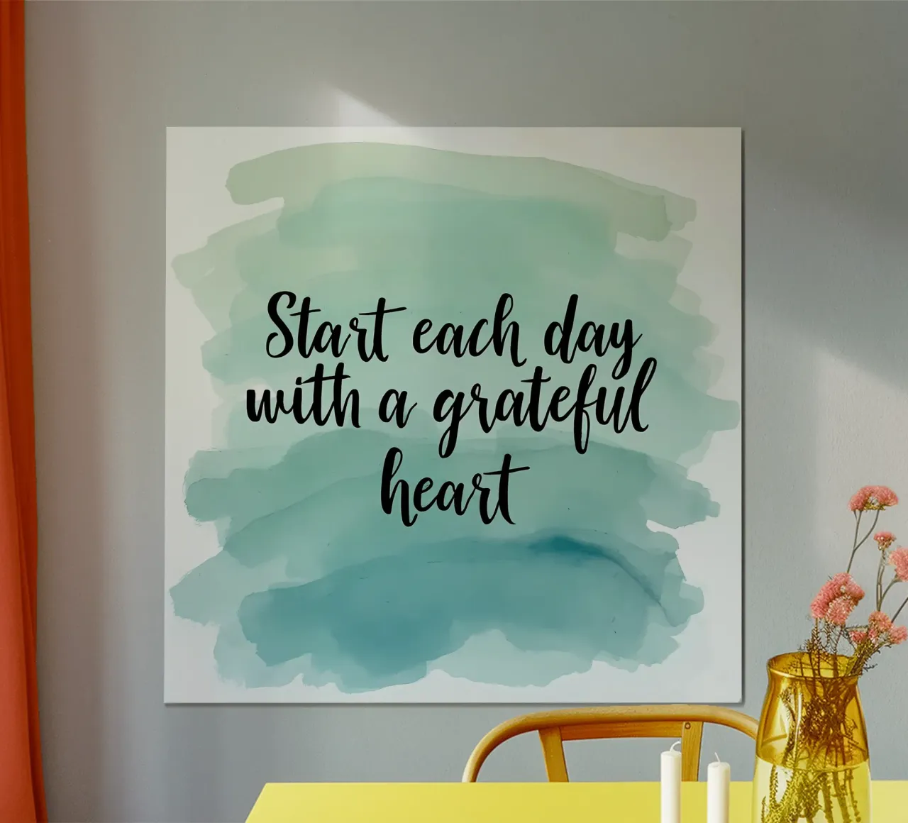 Grateful Heart poster with plastic frame by inspirational quote
