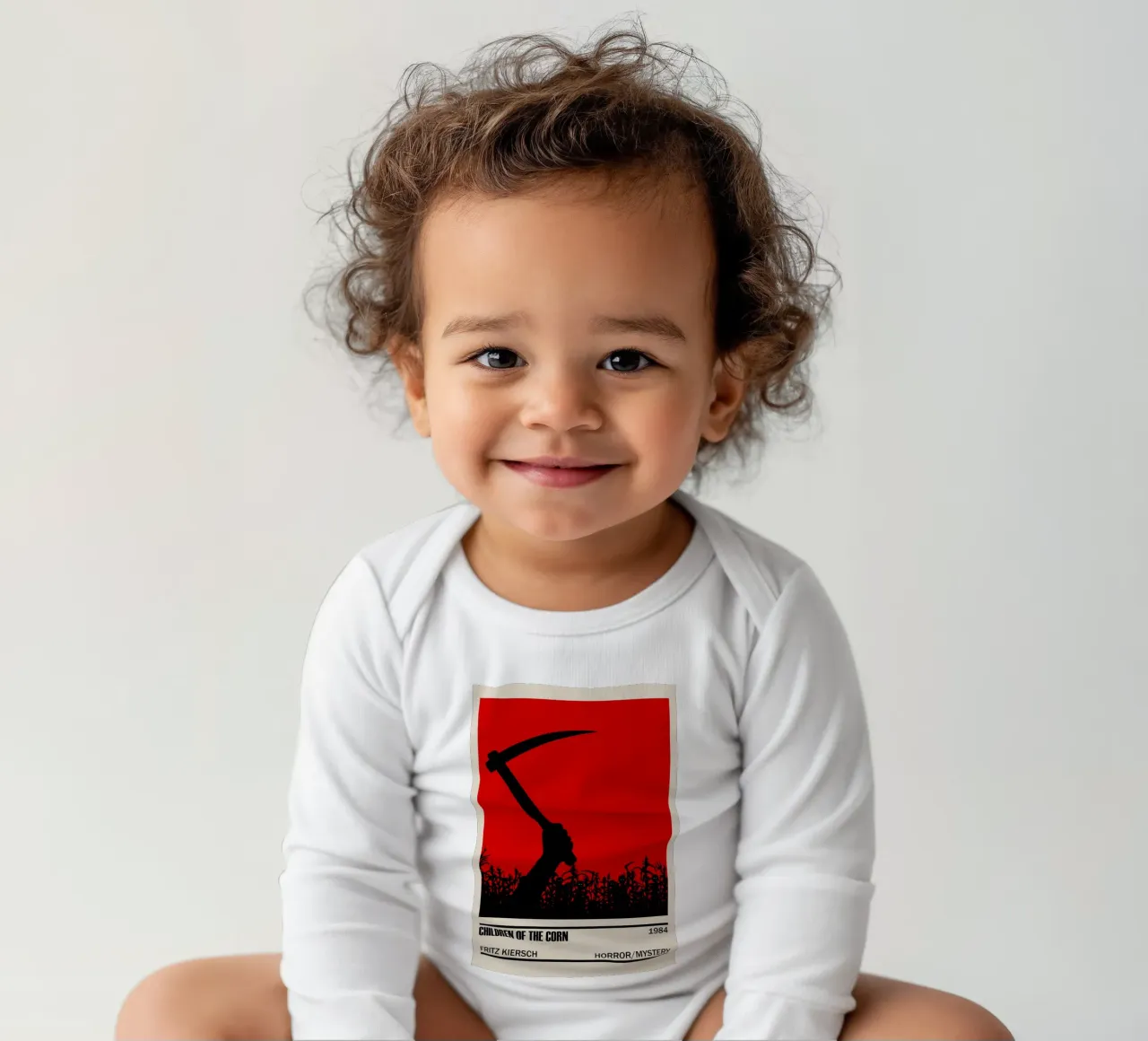 Children of the Corn long-sleeve baby romper by TheArtstudio
