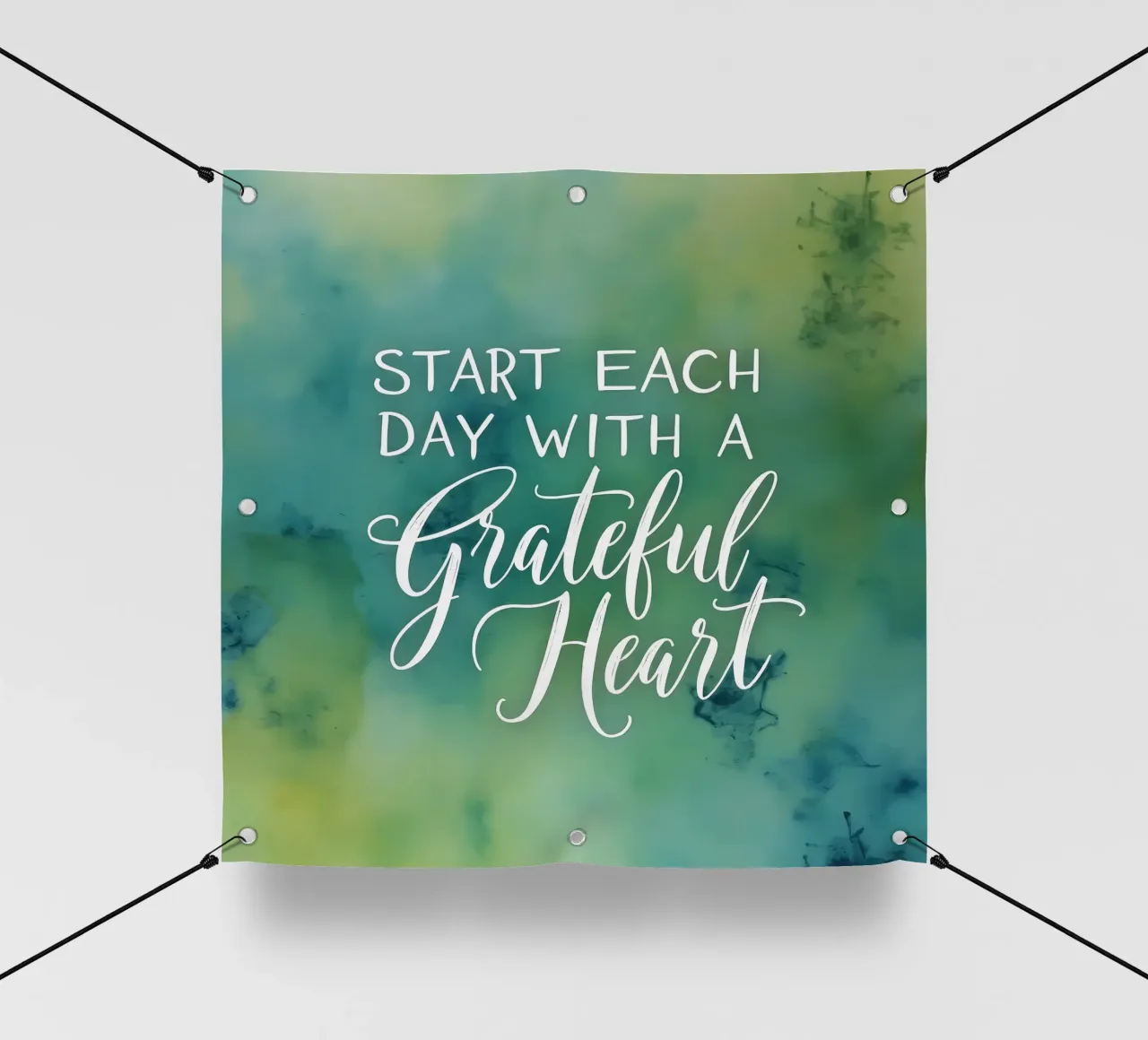 Iniziare ogni giorno con un cuore grato telo in pvc da inspirational quote