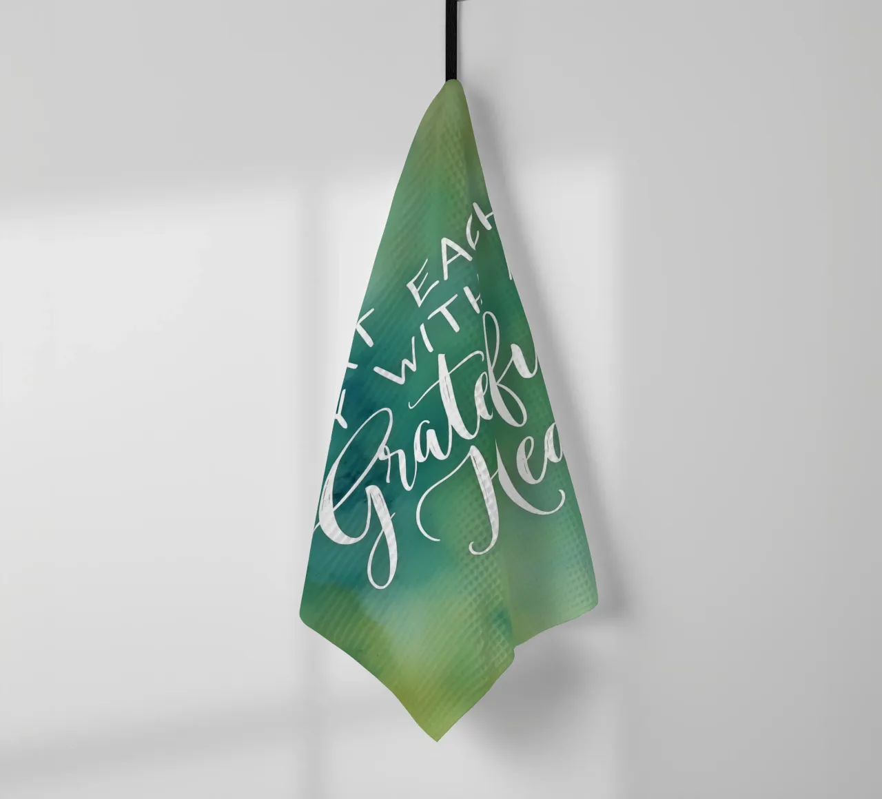 Commencer chaque journée avec un cœur reconnaissant torchon de inspirational quote