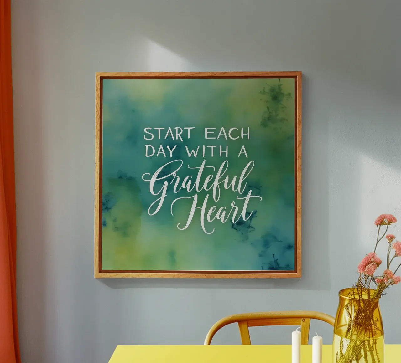 Empezar cada día con un corazón agradecido metacrilato de inspirational quote