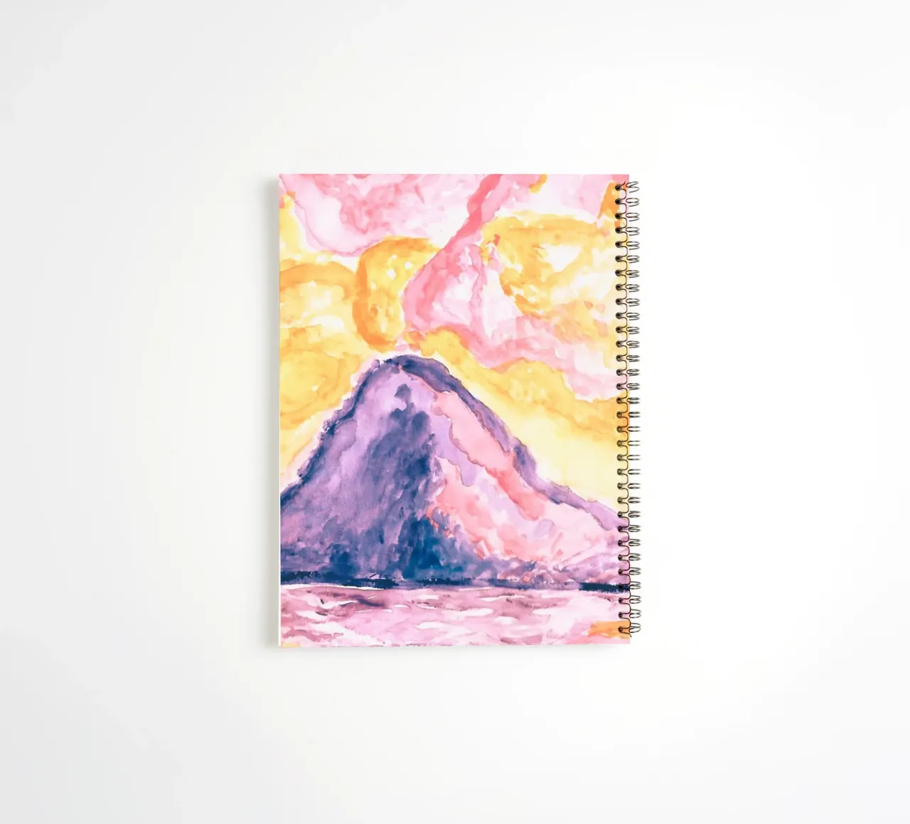 Mountains illuminated by the sunset ☀️ spiral notebook by Riry Duwaa